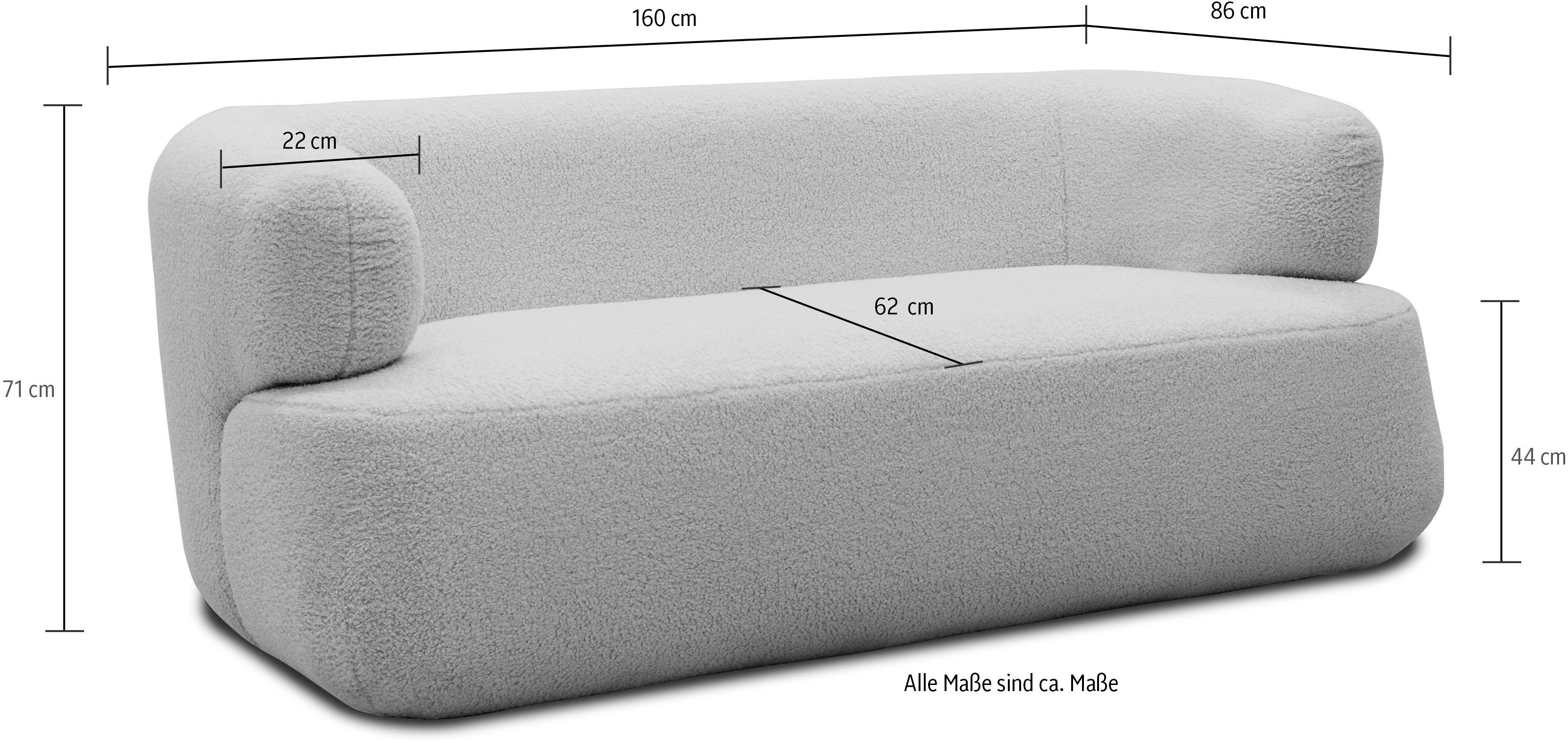 DOMO collection 2-zitsbank 800012 designbank, comfortabel en elegant, organische vormtaal