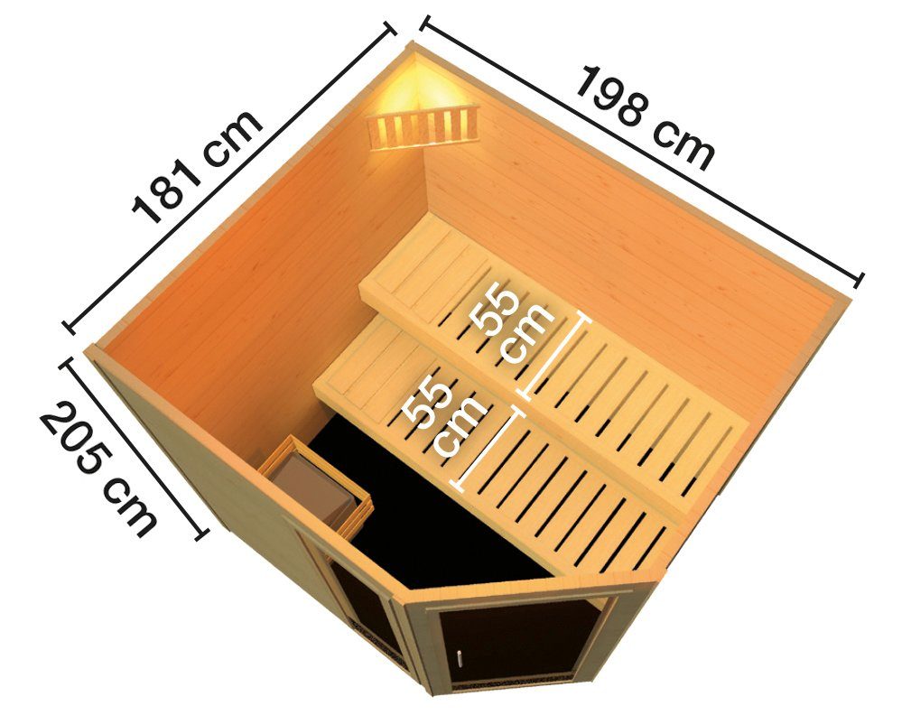 weka Sauna Arendal 1 7,5 kw bio-combikachel met externe bediening
