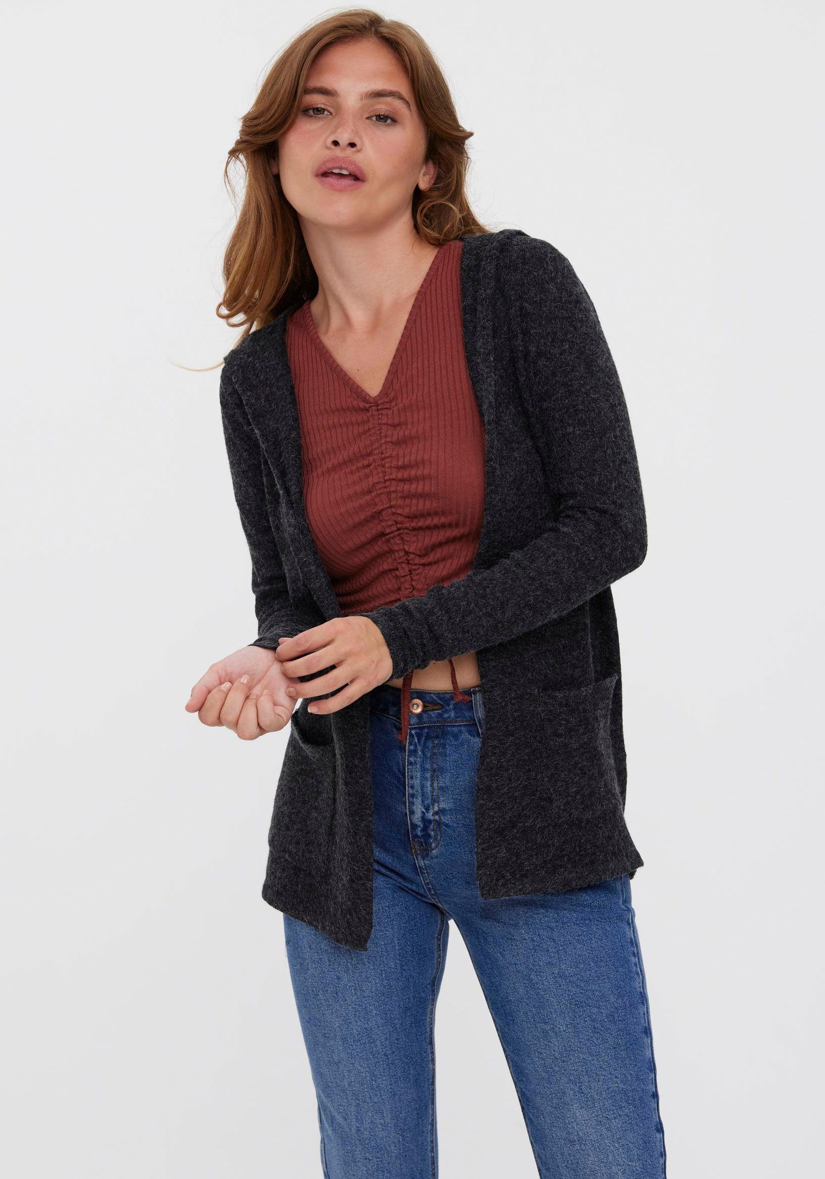 VERO MODA cardigan VMDOFFY OPEN HOOD