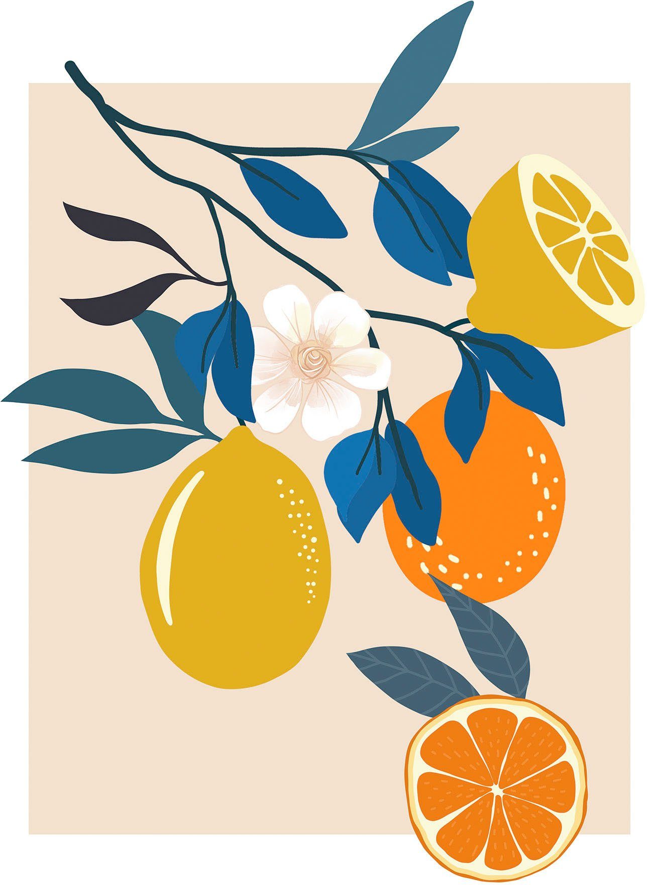 Komar Artprint Illustration Finest Fruits Kinderkamer, slaapkamer, woonkamer (1 stuk)