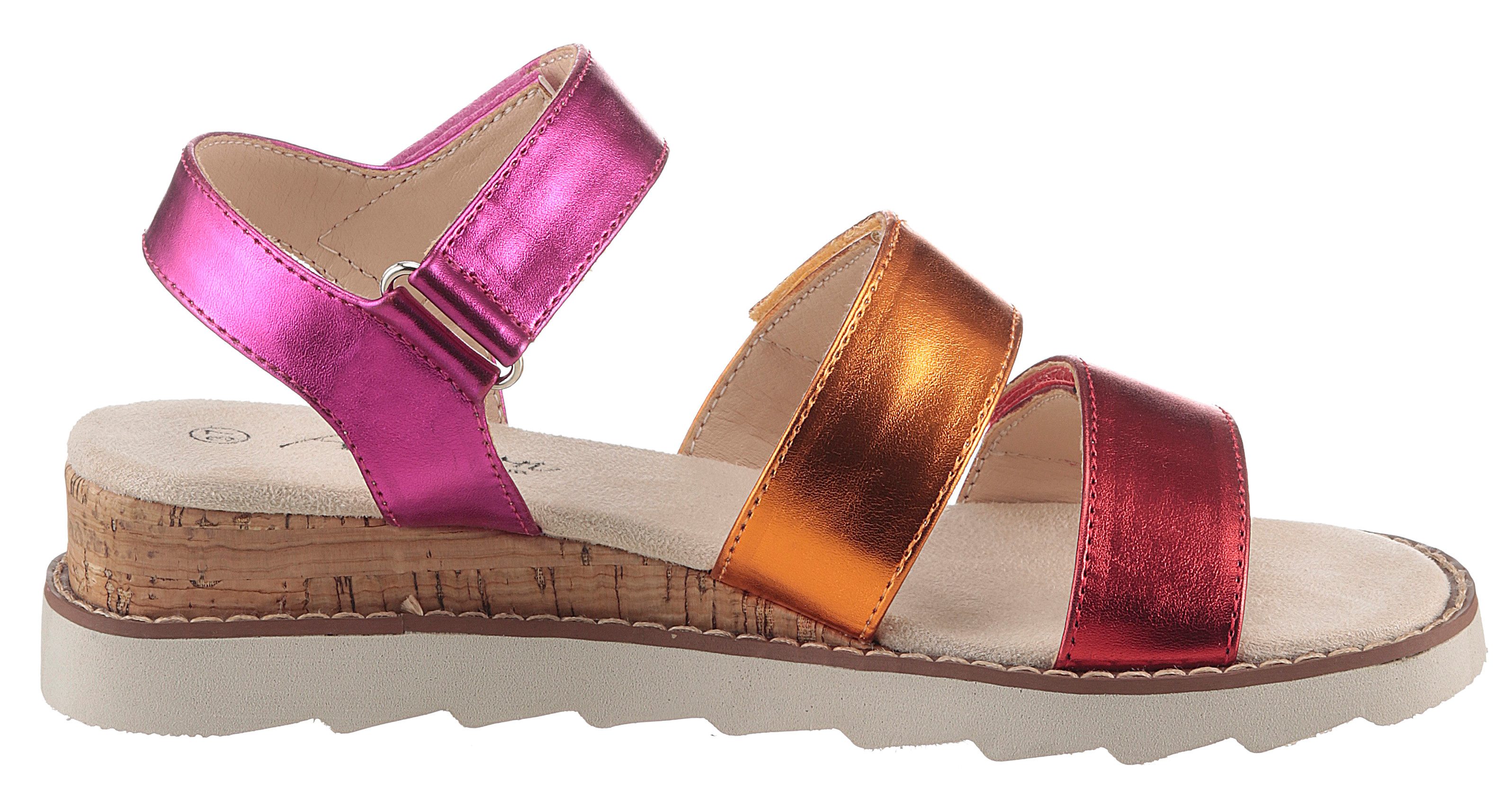 Aniston SHOES Sleehaksandaaltjes , sandaal, zomerschoen, klittenbandschoen, metallic-look - nieuwe collectie