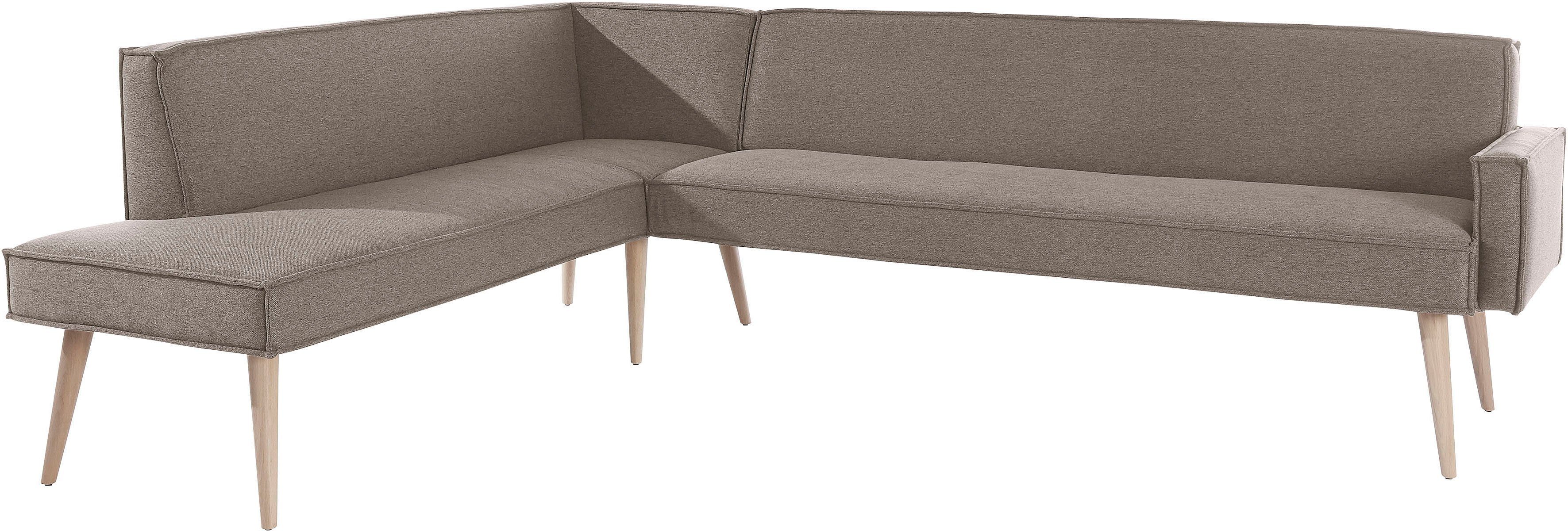 exxpo - sofa fashion Hoekbank Lungo, moderne paspelnaad, comfortabel en elegant, hoge houten voet