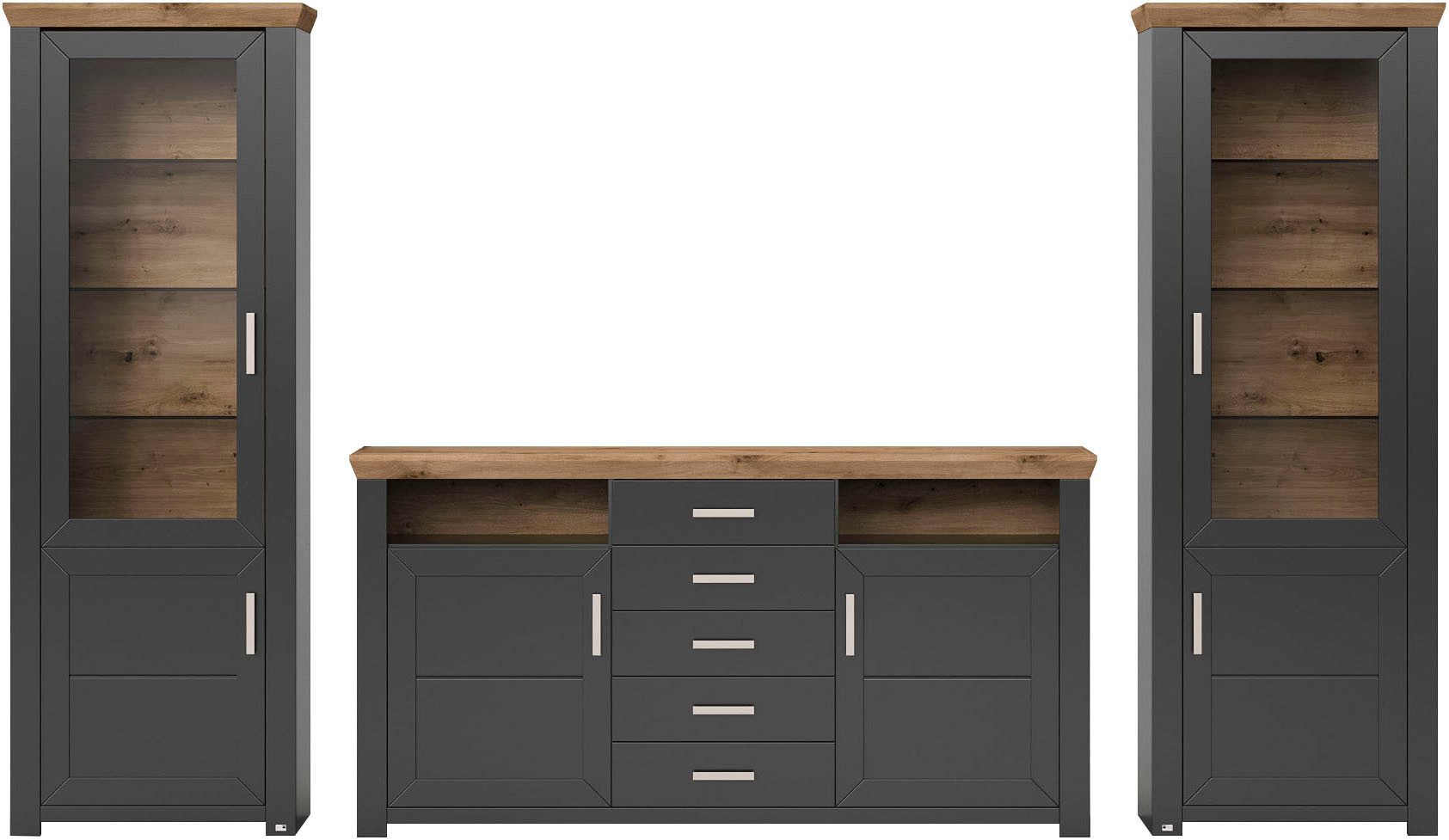 set one by Musterring Wandmeubel York Combinatie 05, in 3 kleurvarianten, totale breedte 354 cm (set, 3-delig)