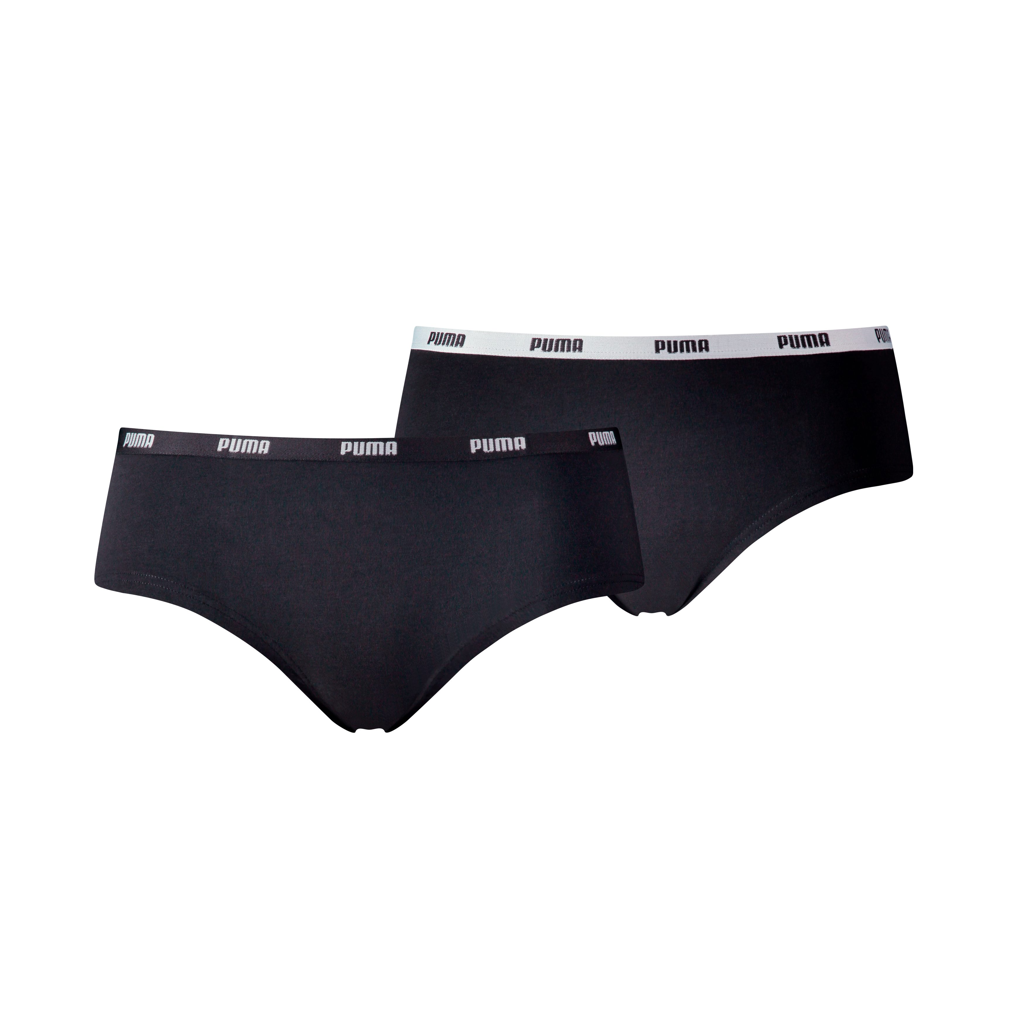 PUMA Hipster Met elastische logoband (Set van 2) dames slips maat M zwart