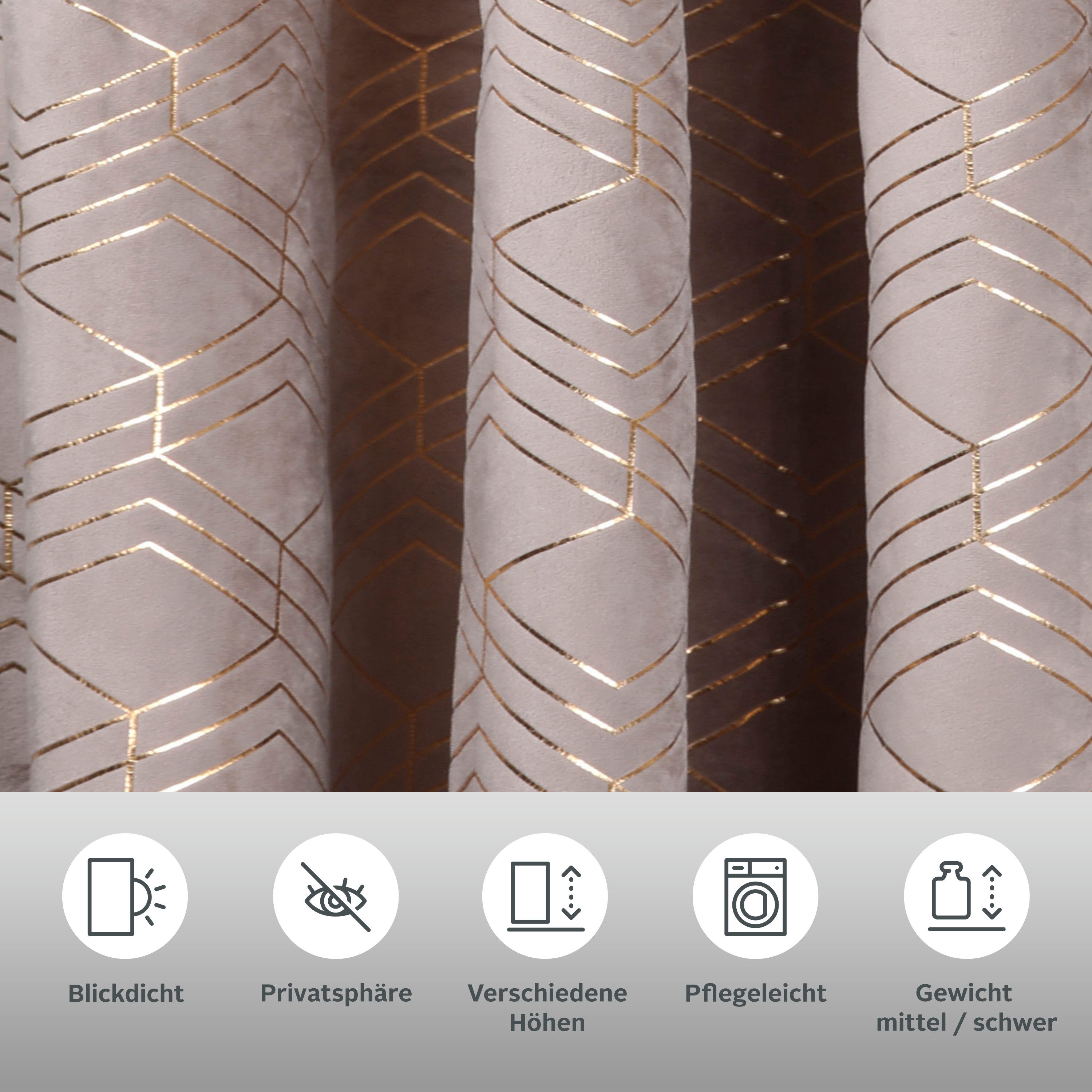 my home Gordijn Velvet Foil (2 stuks)