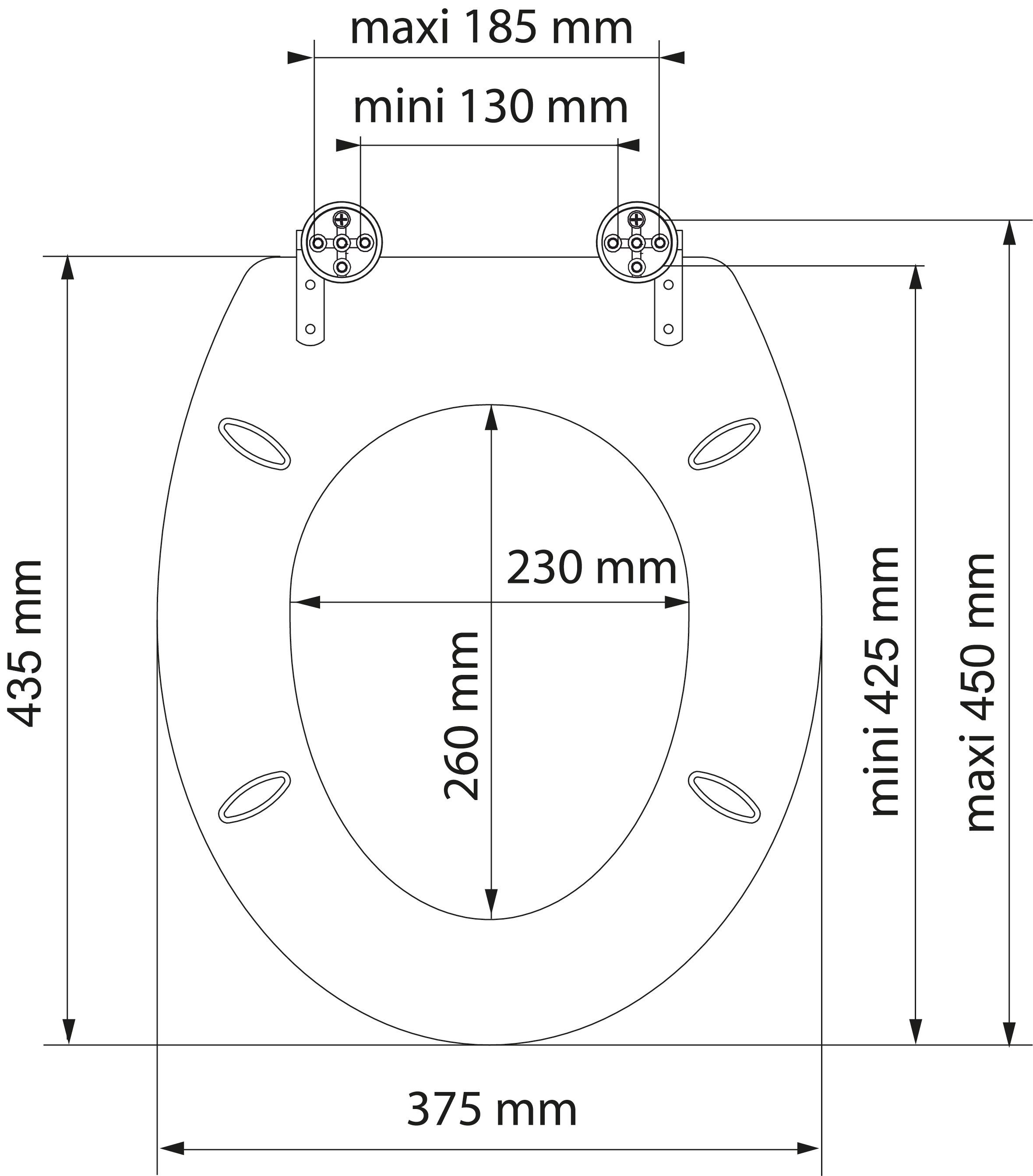 welltime Toiletzitting Hout met softclosemechanisme, mdf, krasvast
