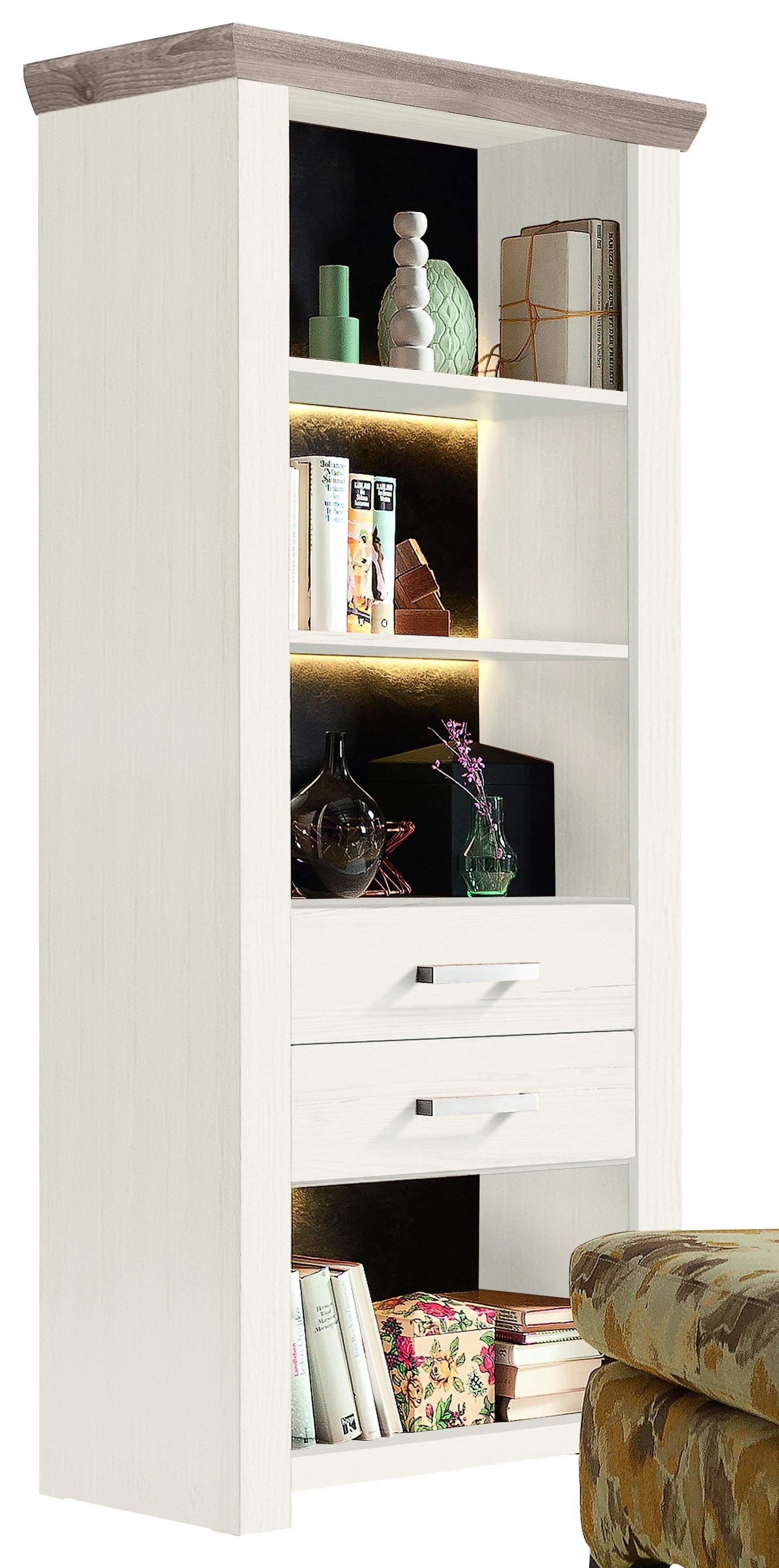 set one by Musterring Rek York Type 11, met 2 laden, verlichting optioneel, B 75 x H 175 cm
