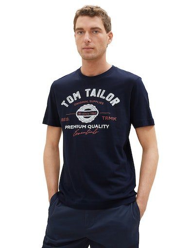 Tom Tailor T-shirt met grote logo-frontprint