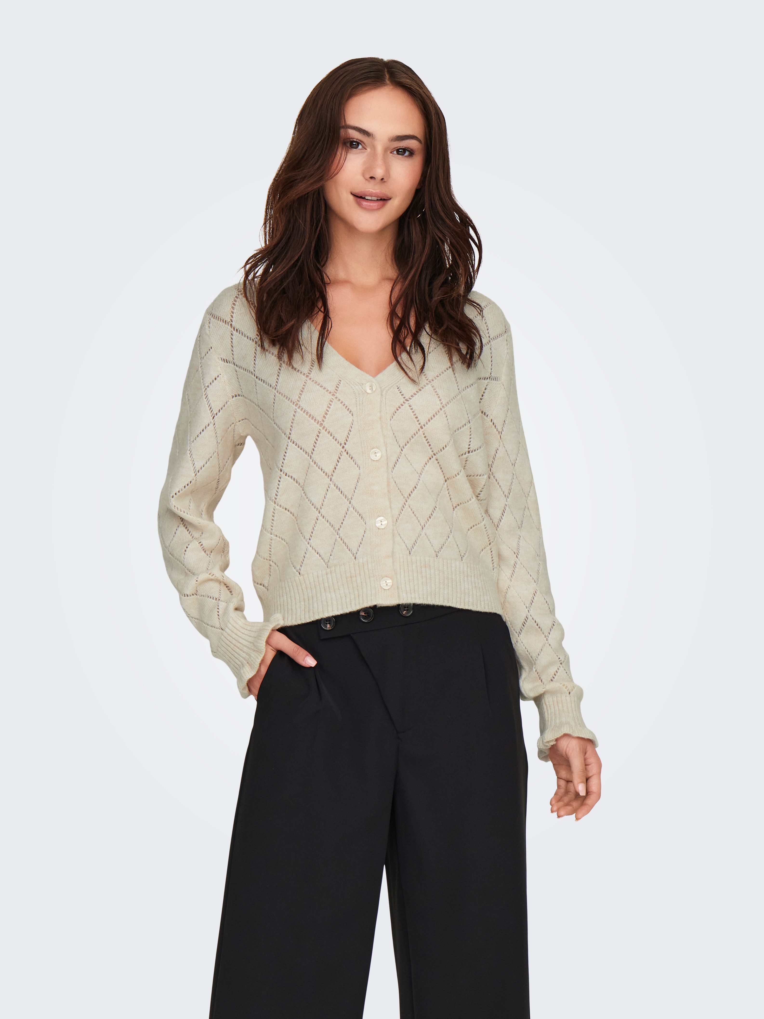 JDY Vest JDYLETTY L/S V-NECK STRUC CARDI KNT NOOS