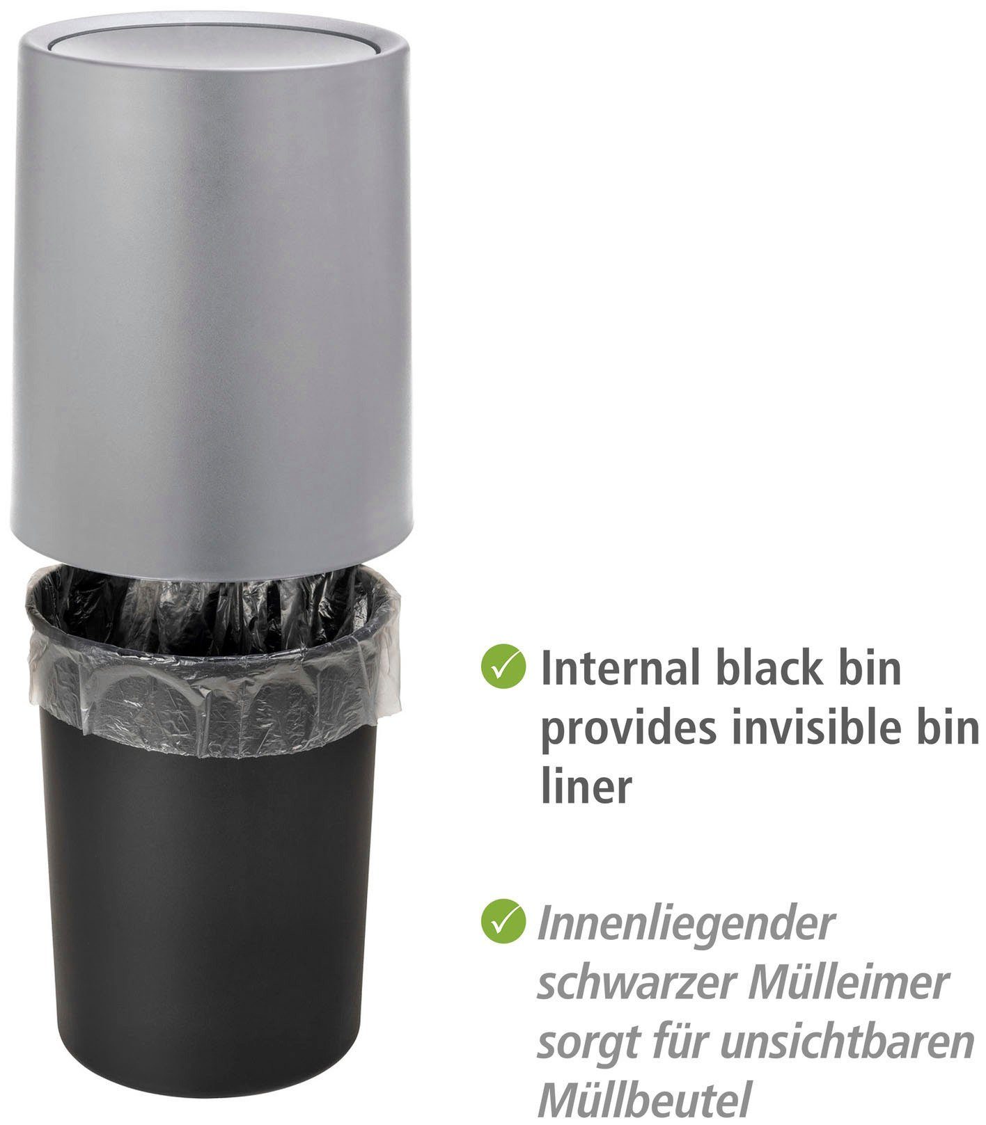 WENKO Tissue-emmer Atri met swingdeksel, 6 liter