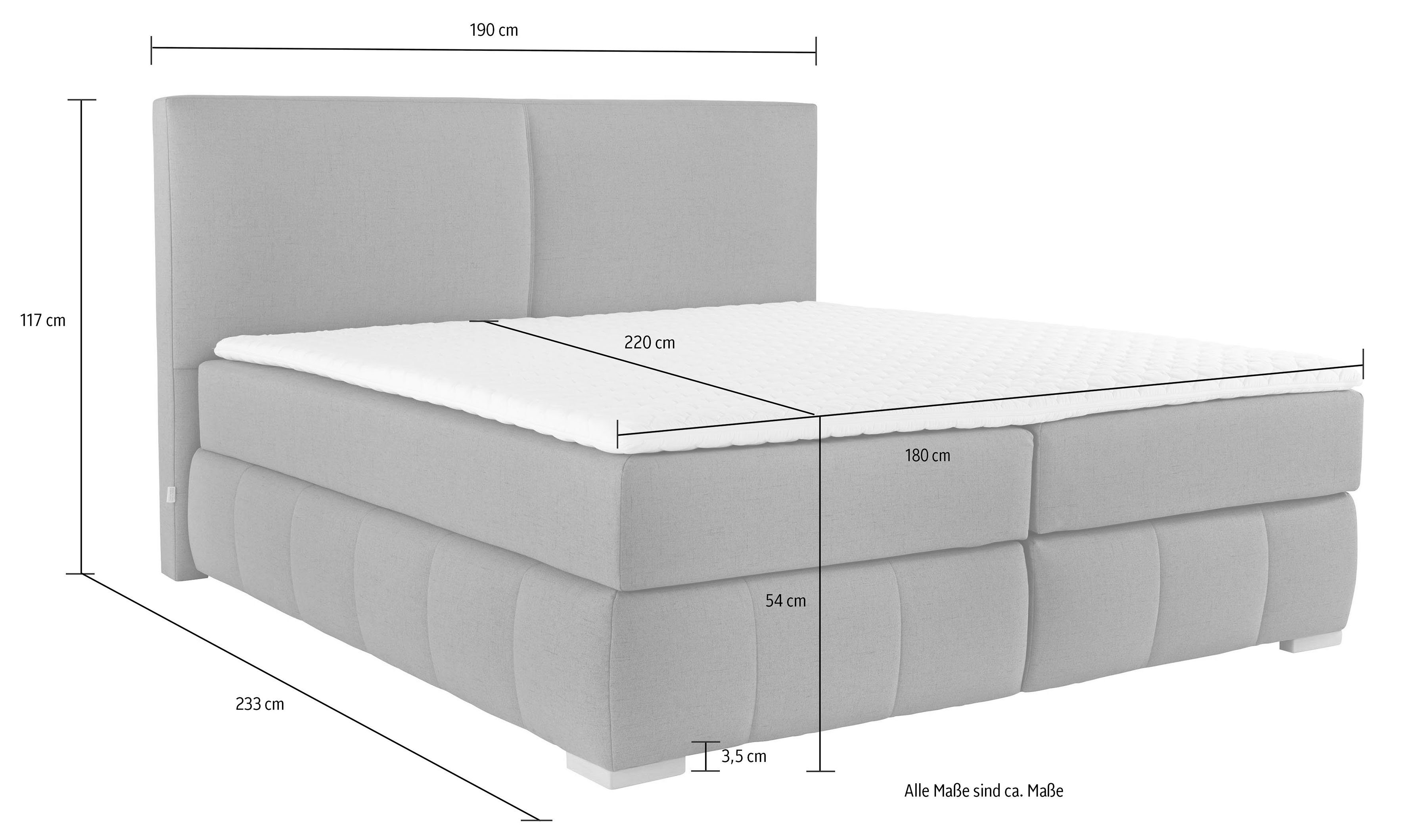 Guido Maria Kretschmer Home&Living Boxspring Wehma incl. matrastopper voor 3 verschillende matrassen, ook in fluwelen stof