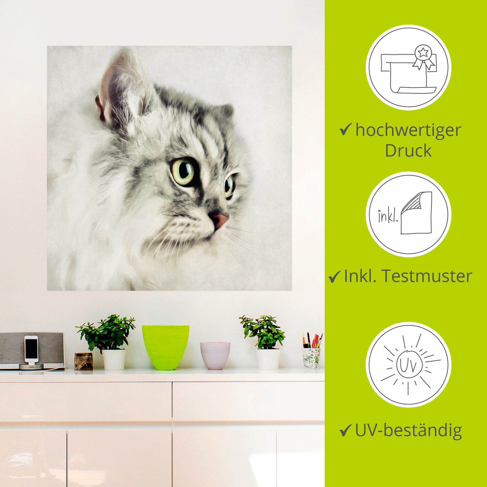 Artland Artprint Kattenportret als artprint op linnen, poster, muursticker in verschillende maten