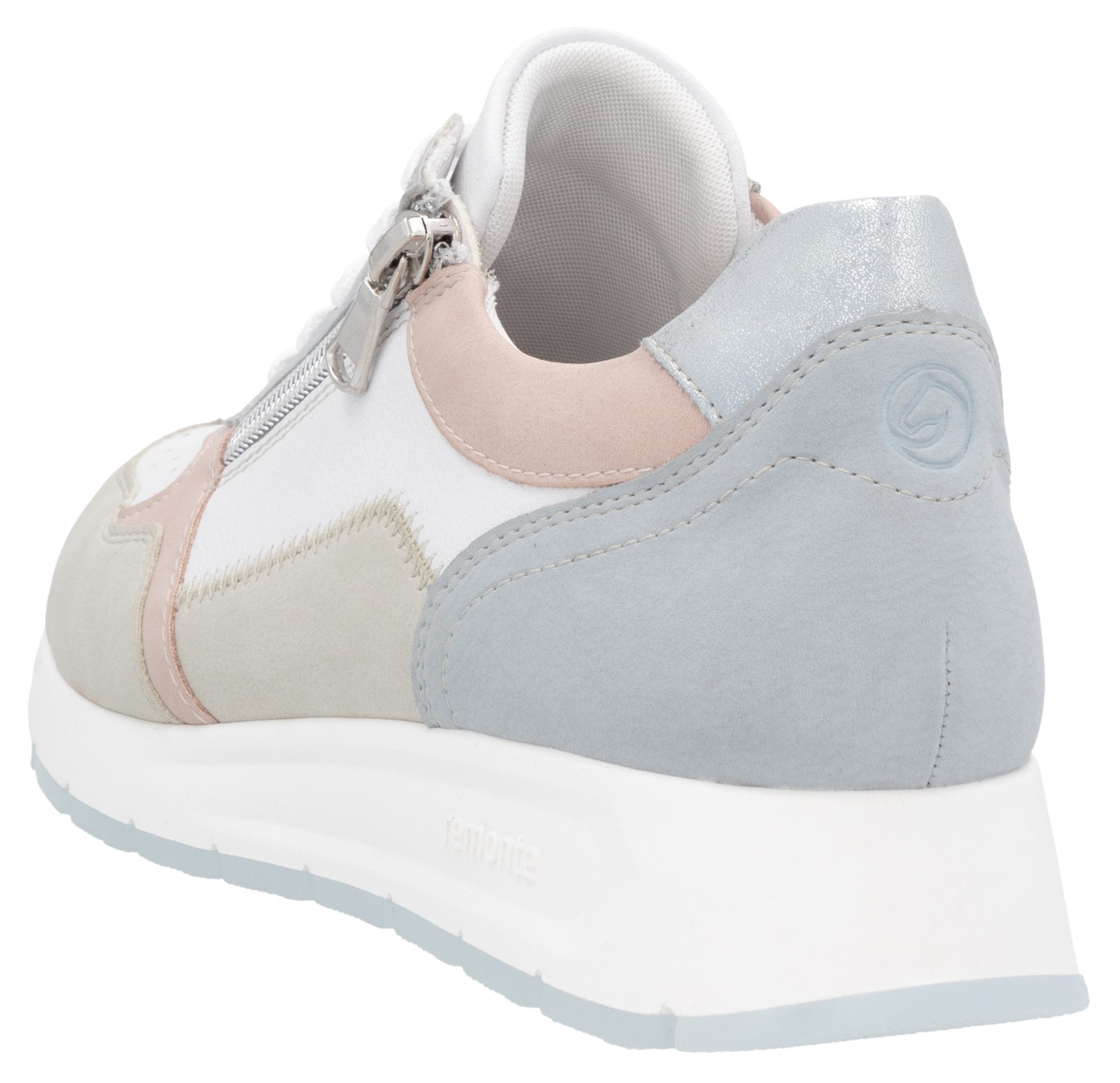 Remonte Sneakers met sleehak , vrijetijdsschoen, halfschoen, veterschoen met gepolsterde schacht