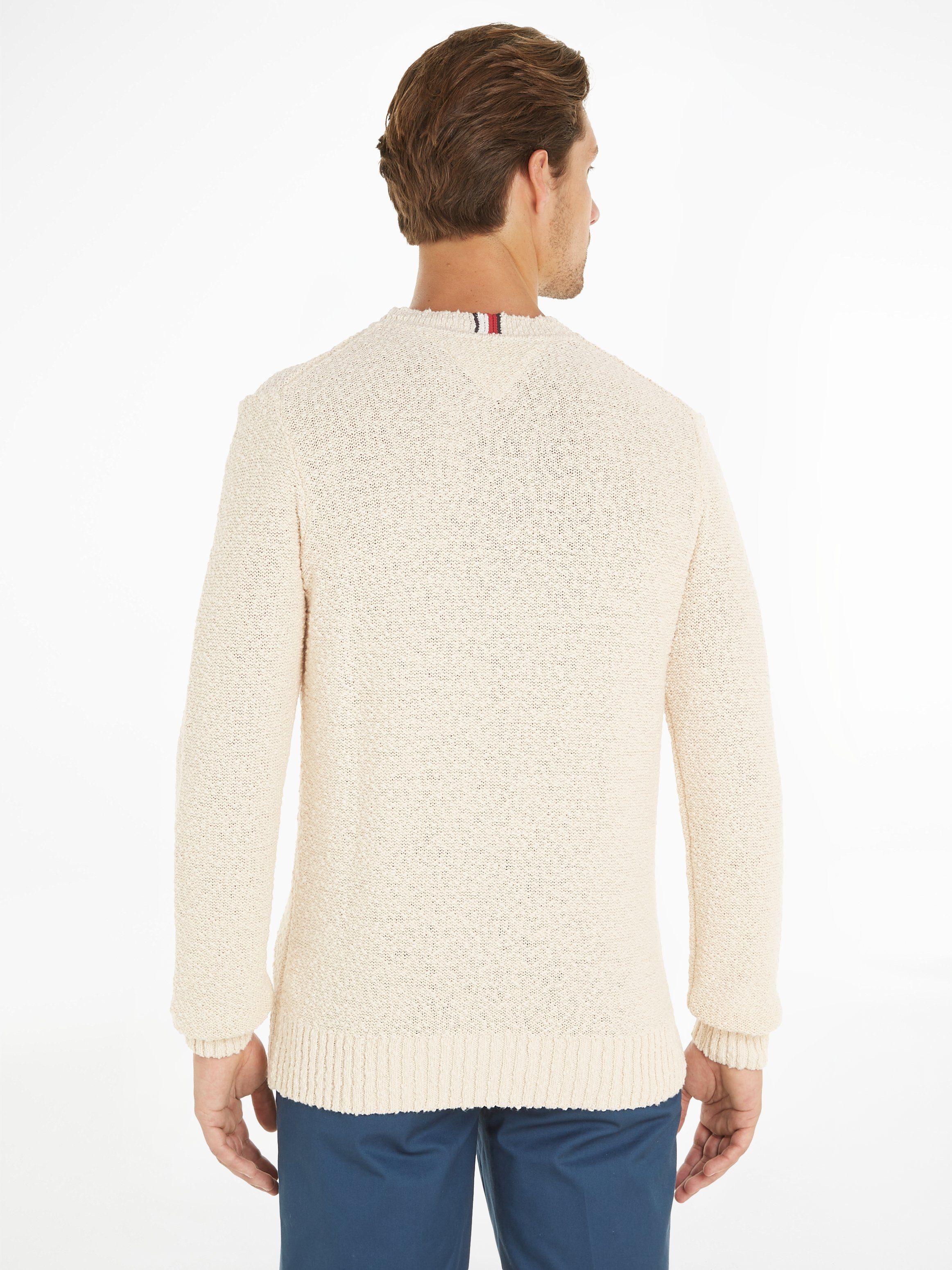 Tommy Hilfiger Gebreide trui SLUB YARN C NK met logoborduursel op de mouw