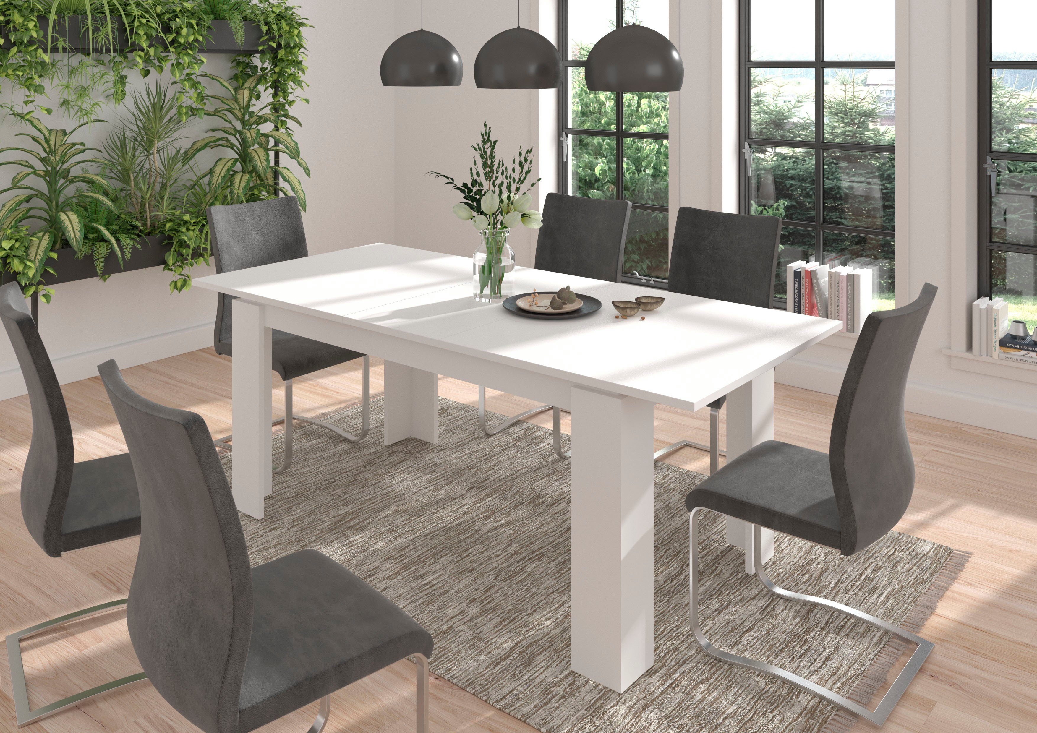 INOSIGN Eettafel Kalmar, rechthoekig, 160 cm uitschuifbaar naar 200 cm, inclusief Inlegplaat