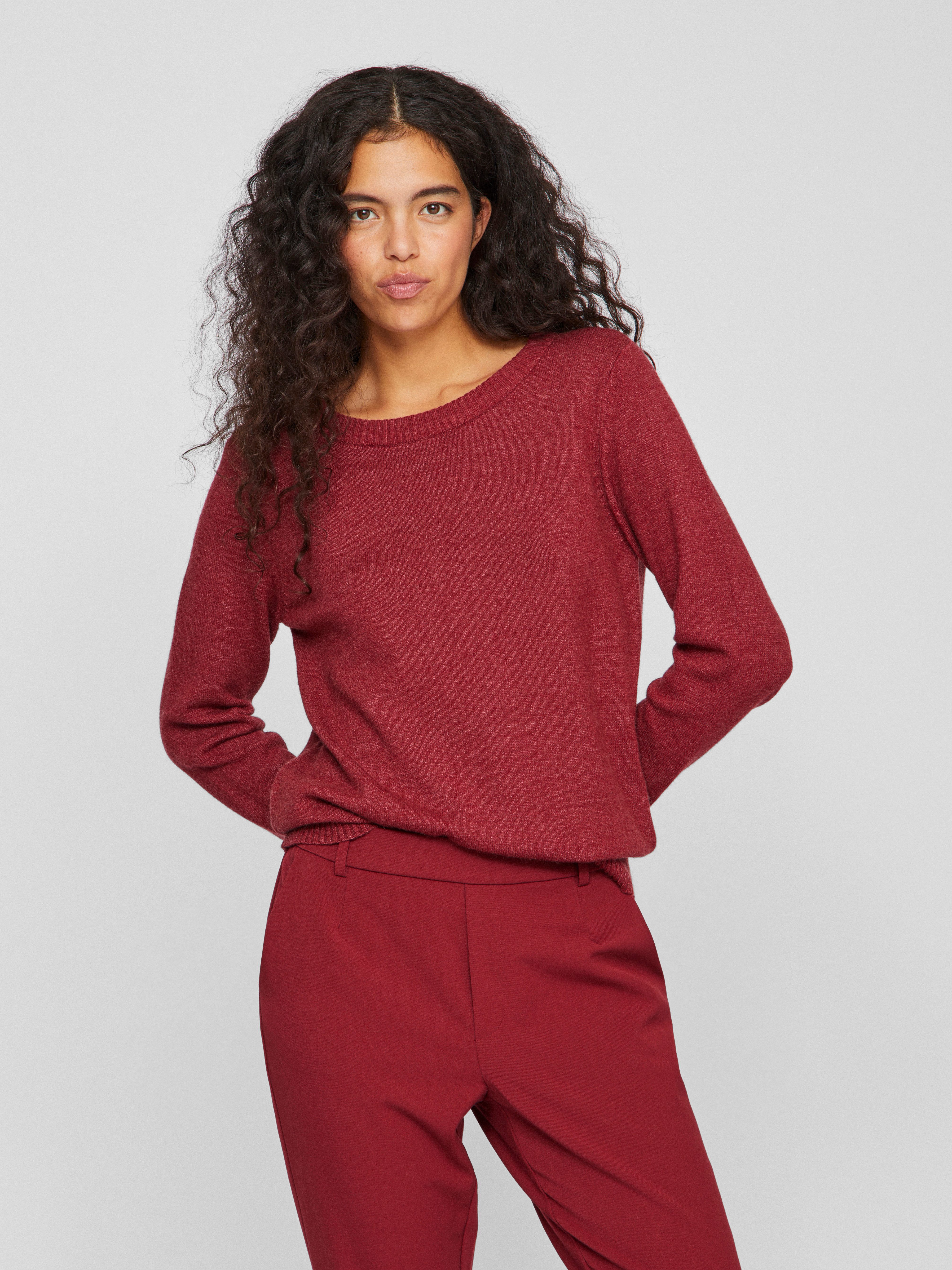 Vila Trui met ronde hals VIRIL O-NECK L S KNIT TOP NOOS