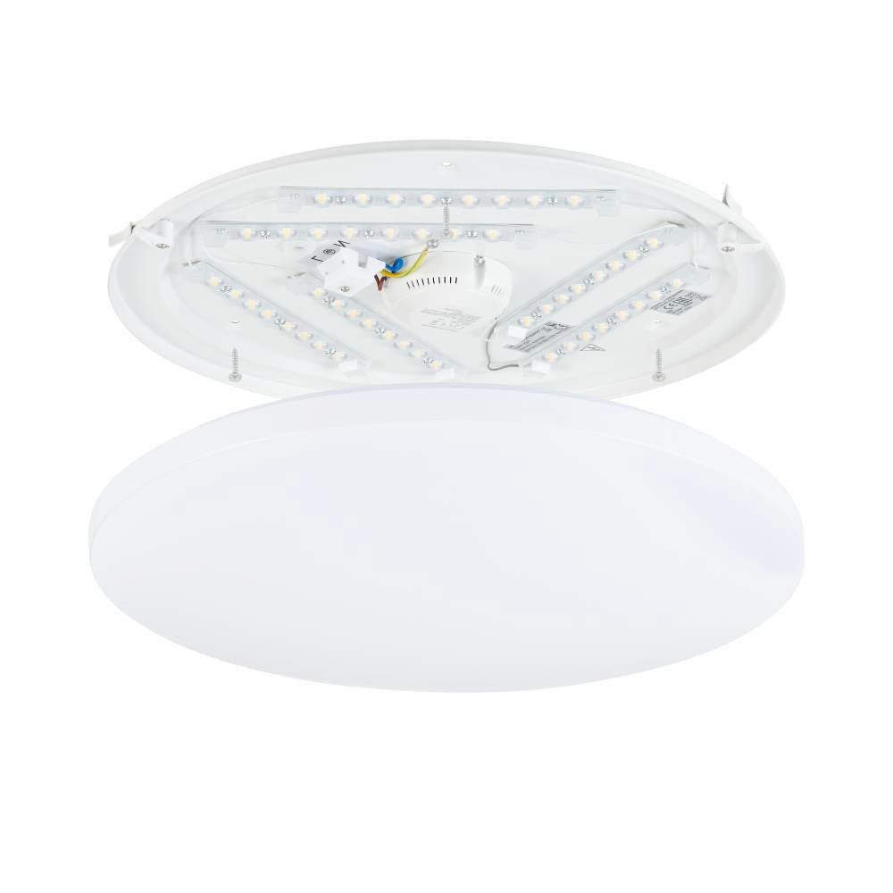 EGLO Led-plafondlamp FRANIA plafondlamp, wit, lage opbouw, Watt, kantoor Plafondlamp, plafondlamp, Lamp voor de woonkamer, kleur: wit, Ø: 43 cm (1 stuk)