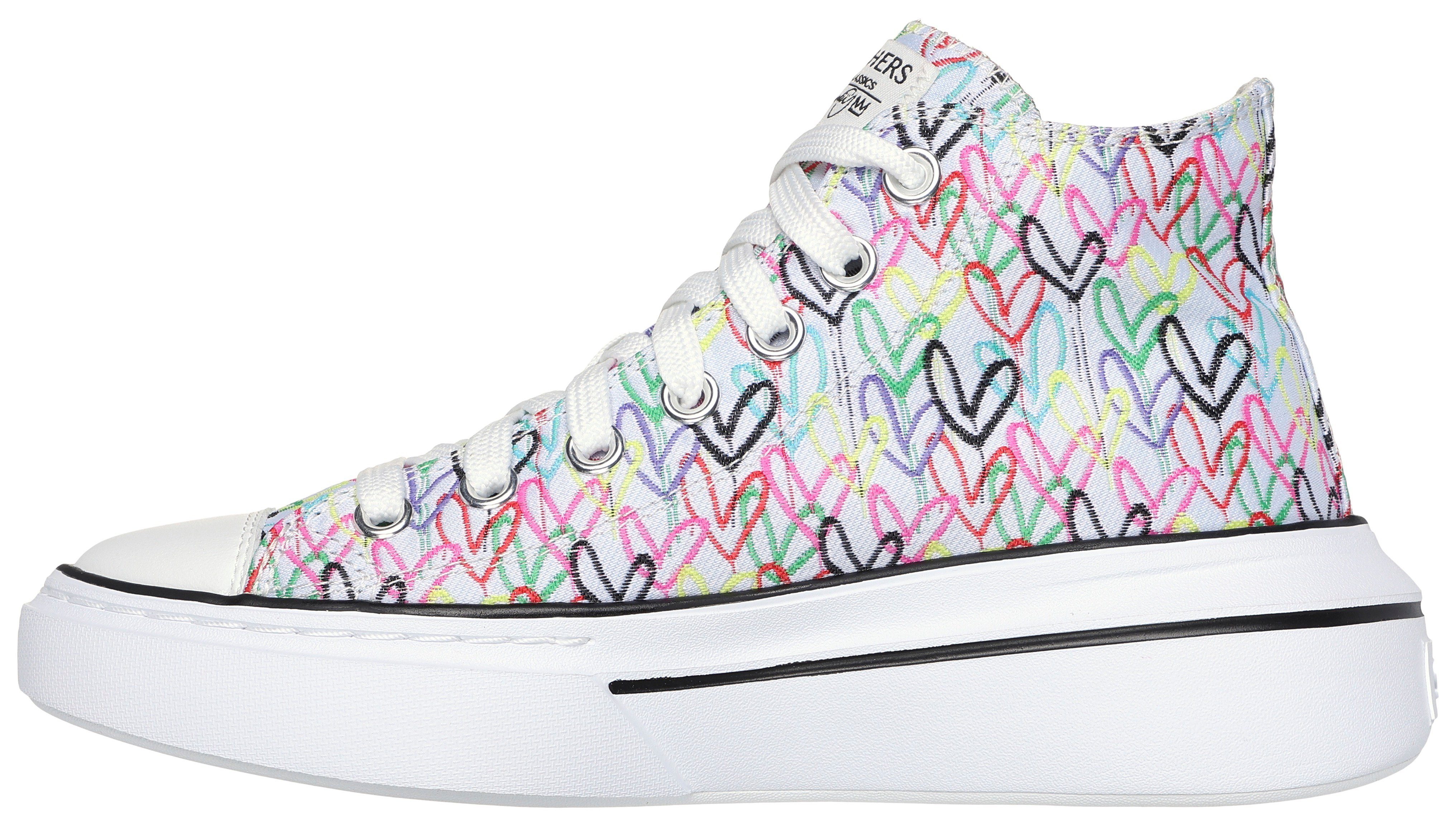 Skechers Sneakers CORDOVA CLASSIC-LOVE LETTERS met schattige hartjesprint, vrijetijdsschoen, lage schoen, veterschoen
