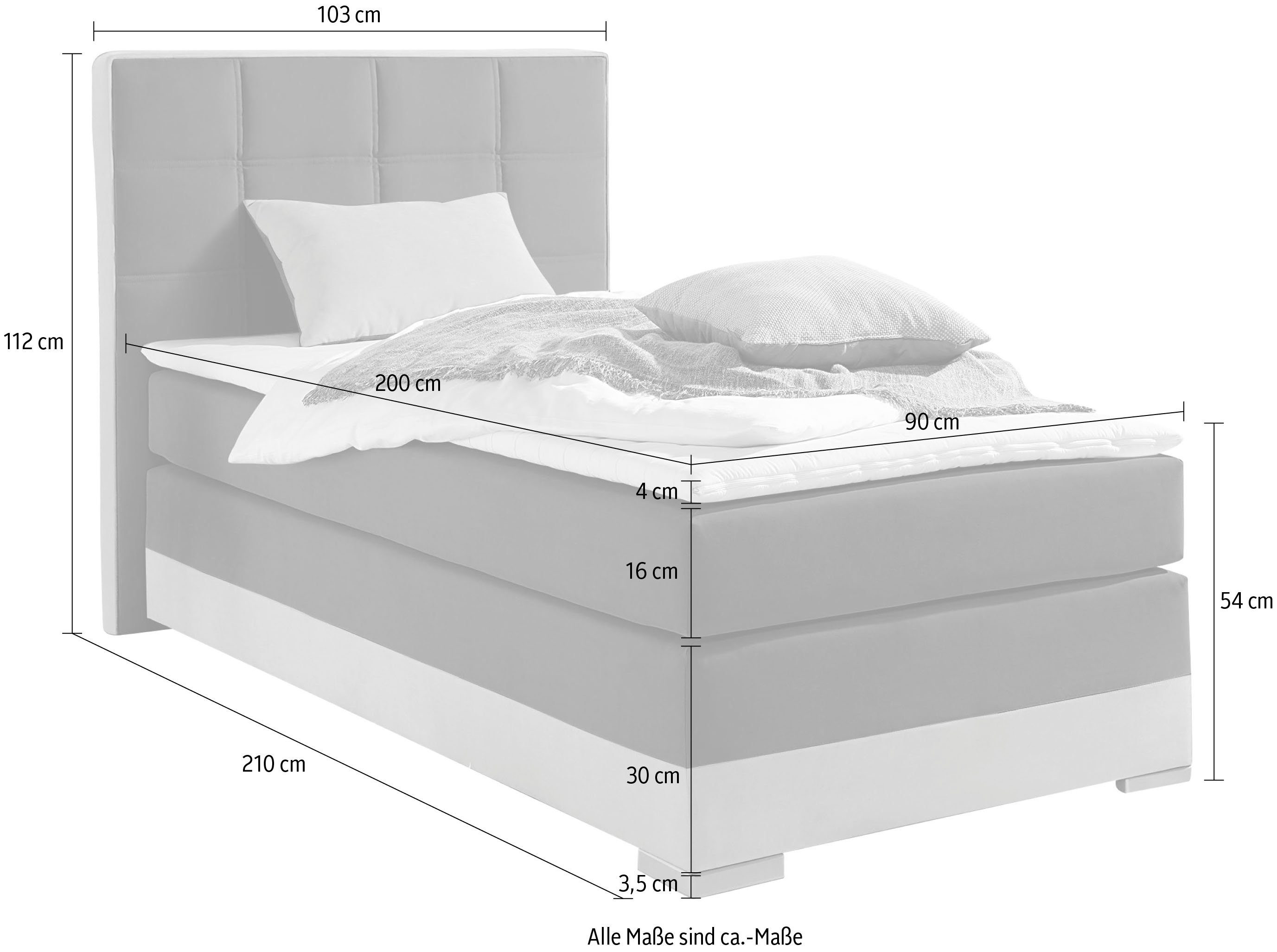 INOSIGN Boxspring inclusief topmatras en tweezijdig te gebruiken kussen