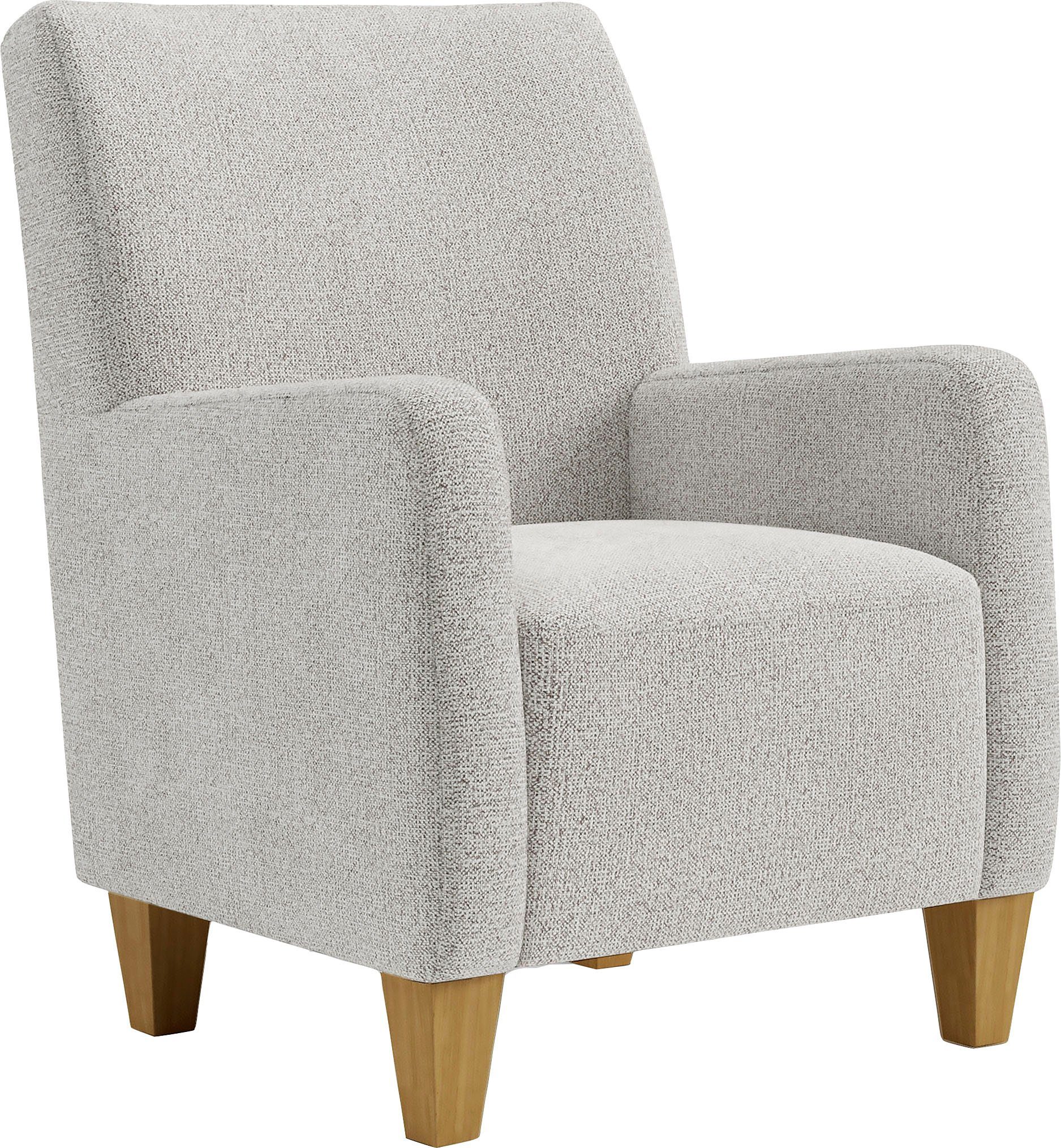 Home affaire Fauteuil Viva met binnenvering, met eikenhouten poten