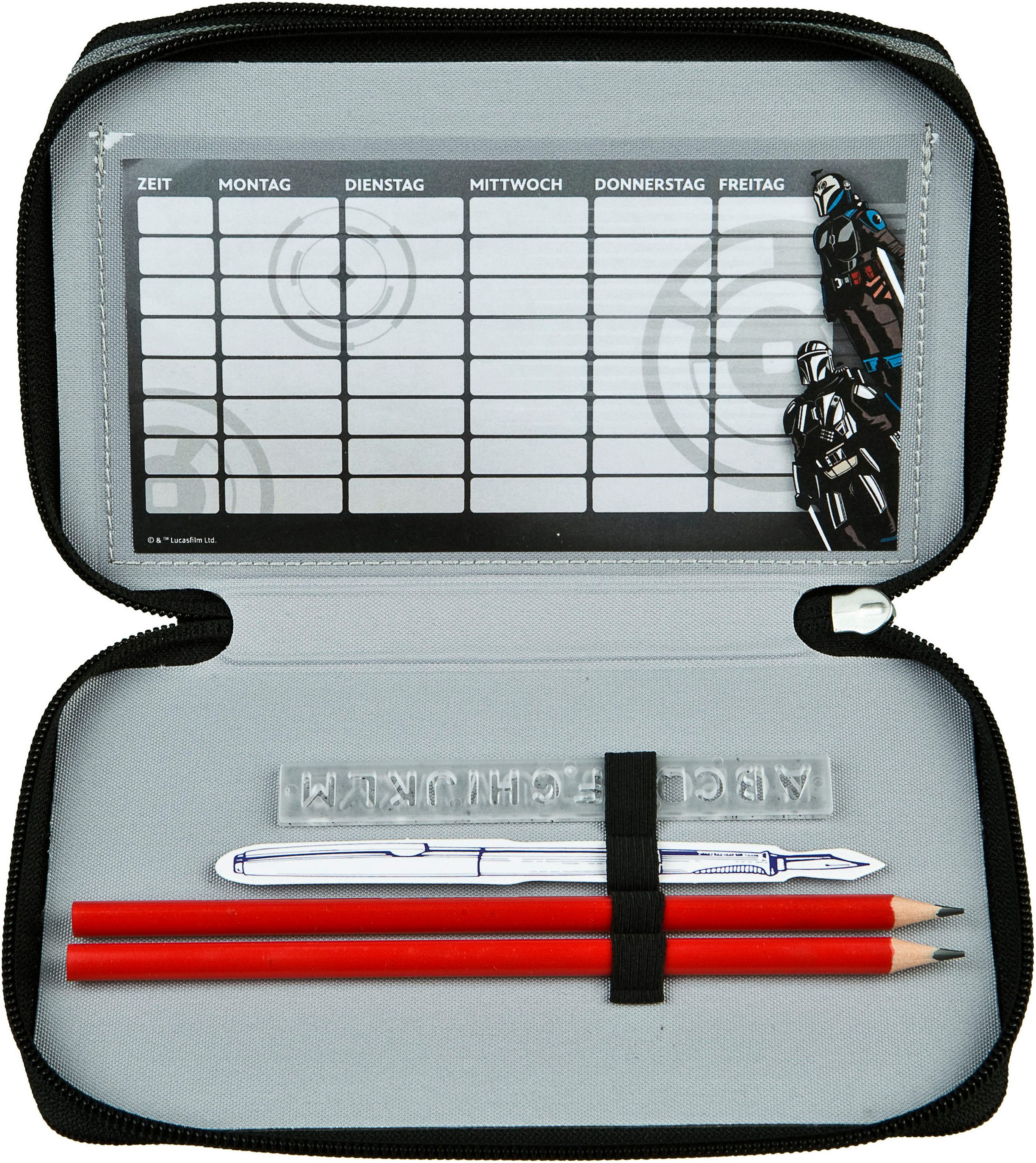 Scooli Etui Tripledecker, Star Wars gevuld, inclusief geodriehoek