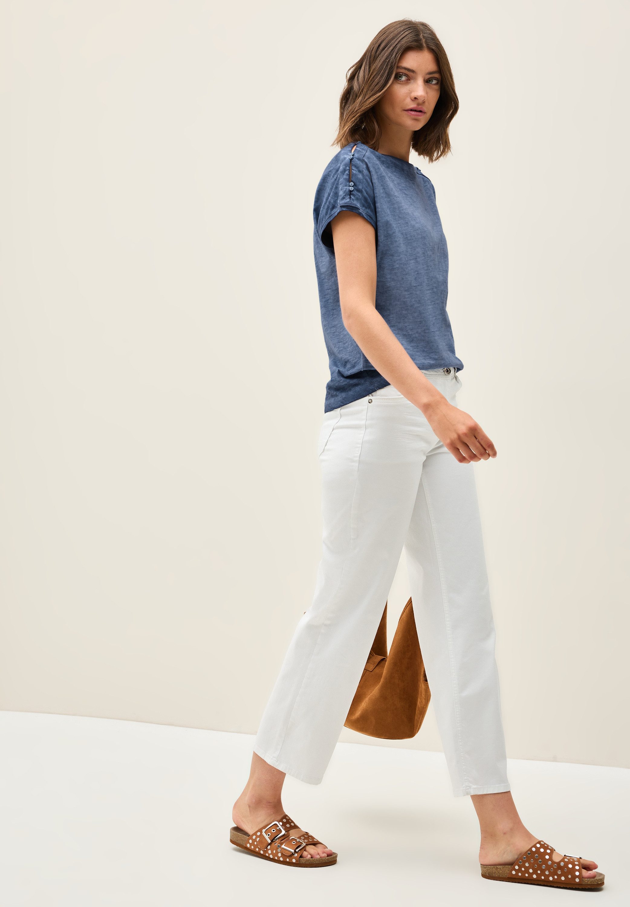Cecil T-shirt met knoopdetail