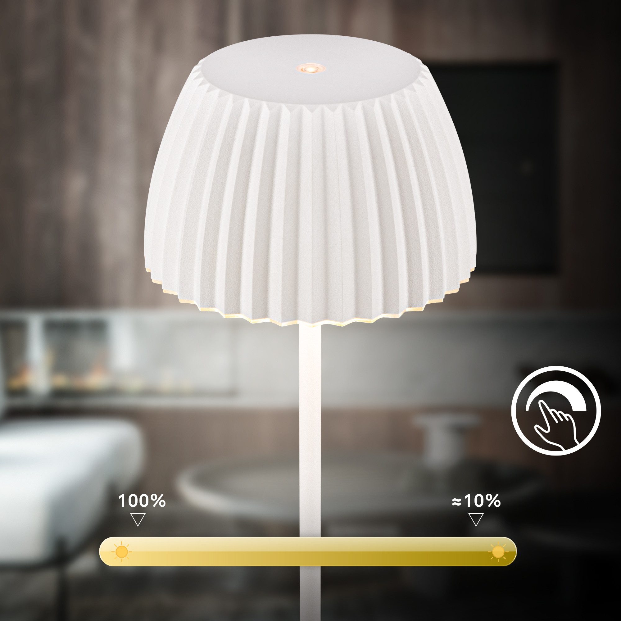 Briloner Leuchten Led-tafellamp Accu LED tafellamp, wit