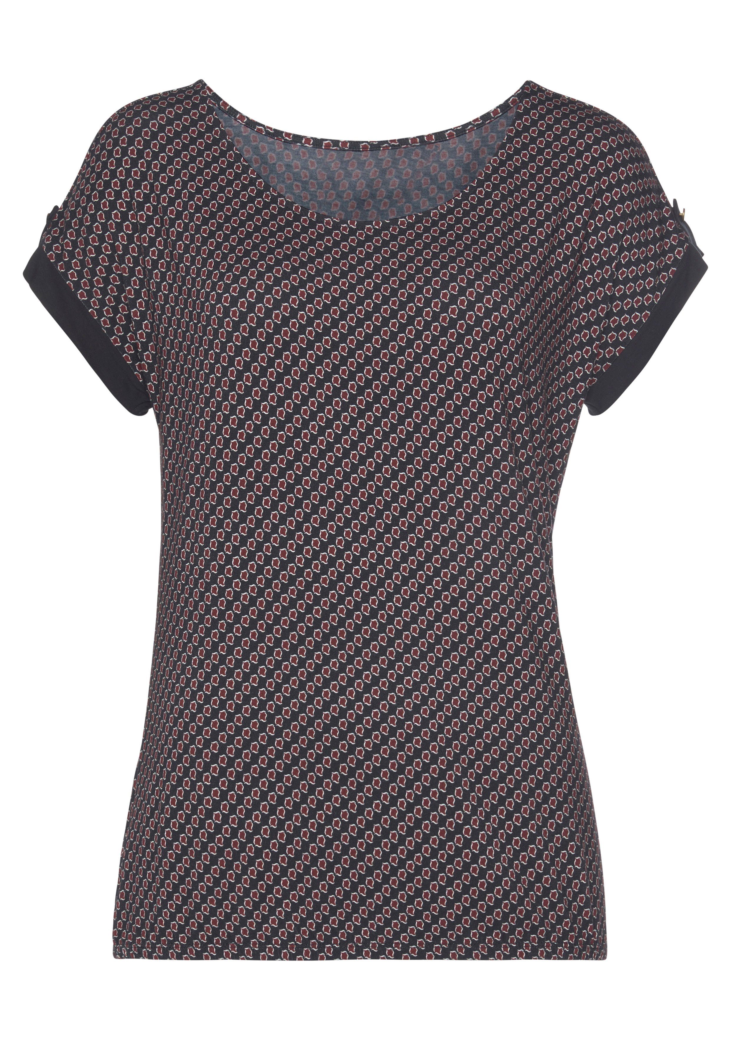 Vivance Shirt met korte mouwen Met decoratieve mouwzoom van zachte viscose-stretch (Set van 2)