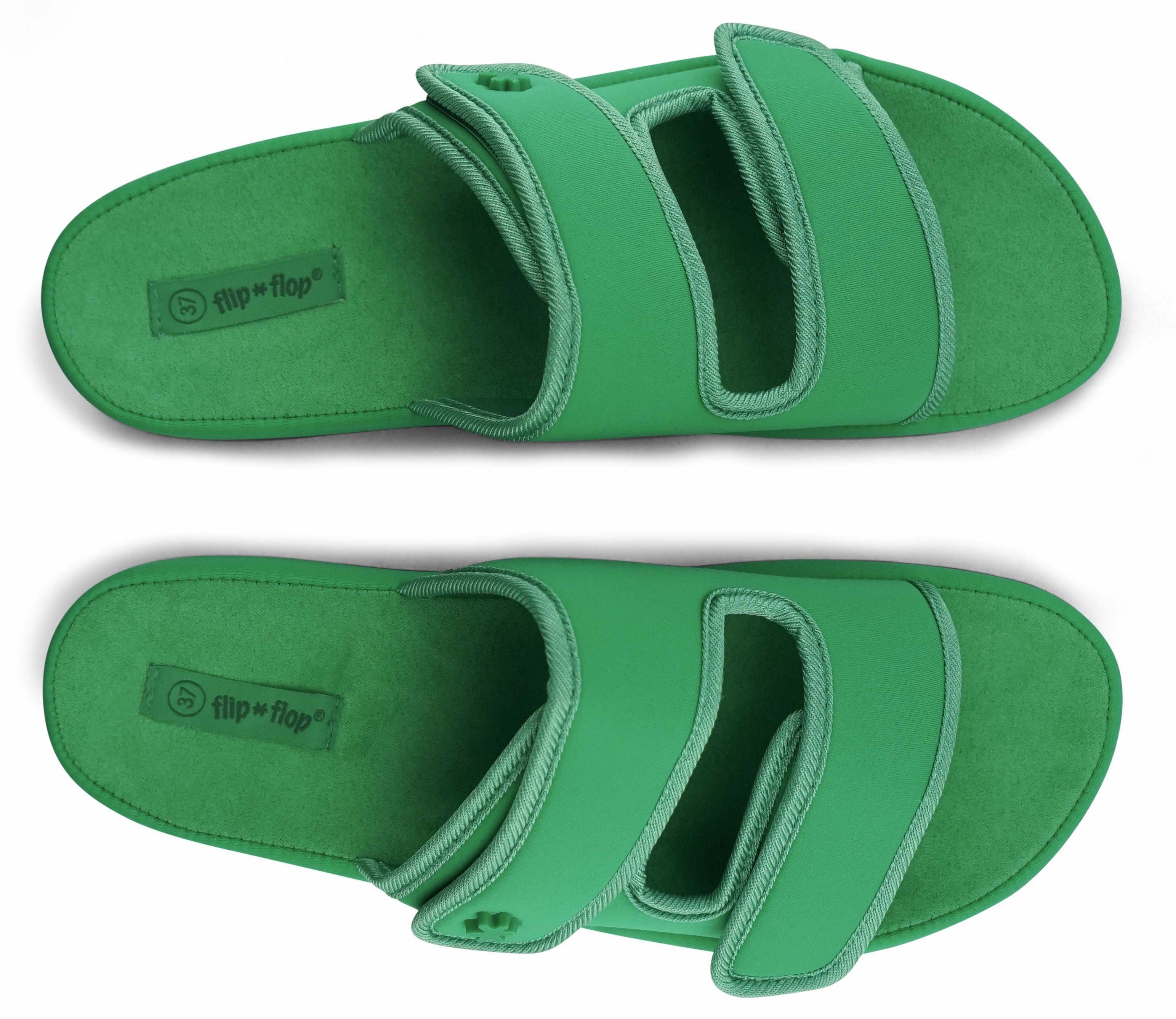 Flip Flop Slippers Velcro*flower plateau, zomerschoen, slippers met plateausool