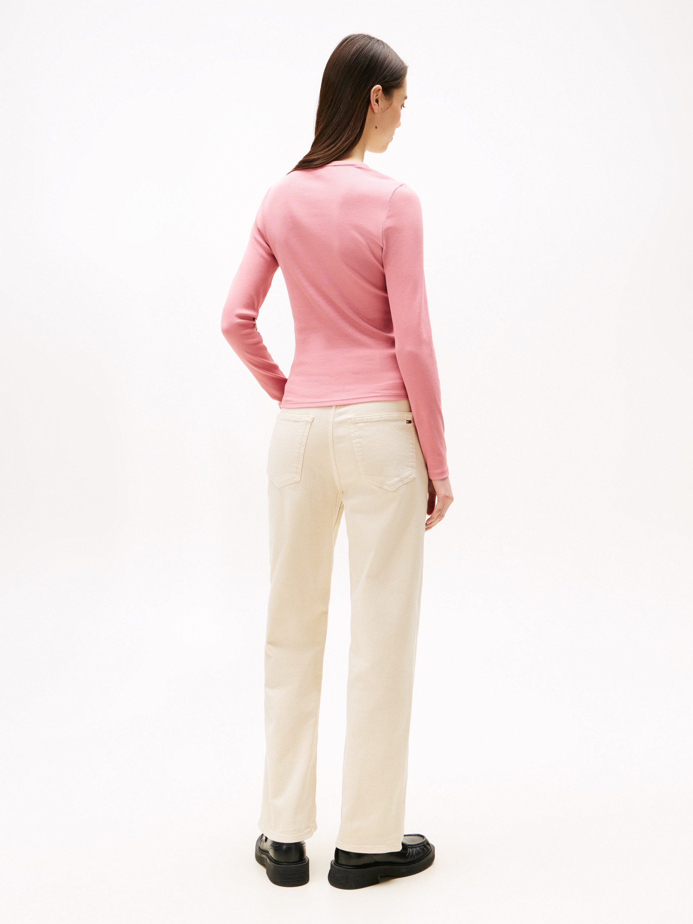 TOMMY JEANS Shirt met lange mouwen TJW SLIM ESSENTIAL RIB LS