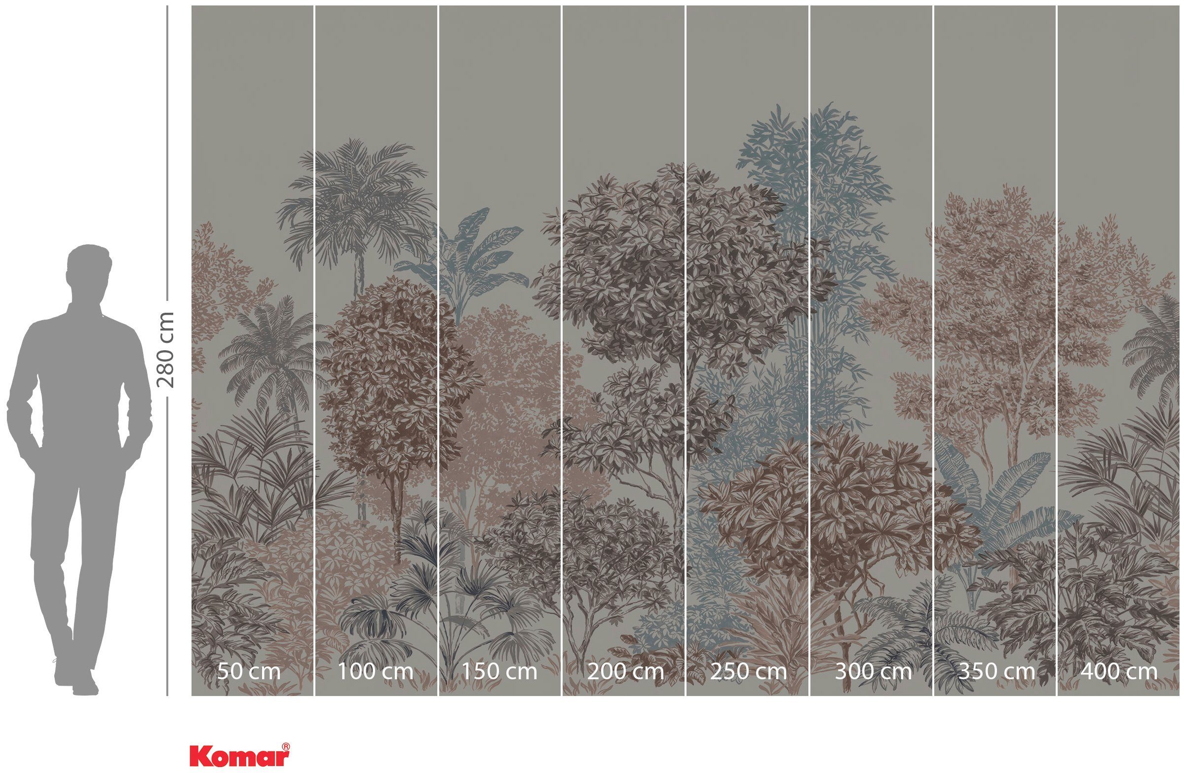 Komar Vliesbehang Digitale print vlies - Painted Trees - Afmeting 400 x 280 cm