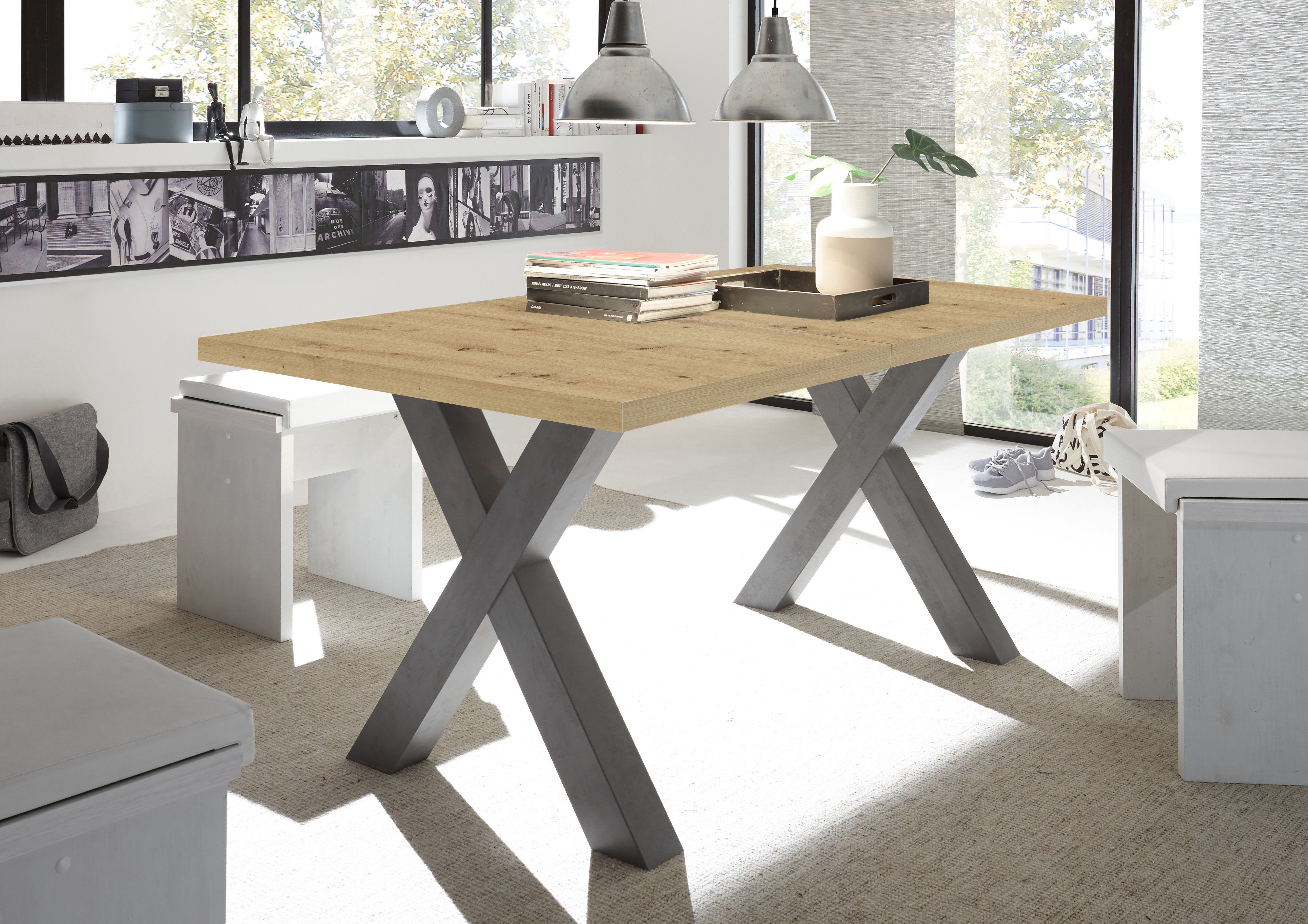 Mäusbacher Eettafel Mister TOPSELLER! met lade (160-210 cm), frame in x-model