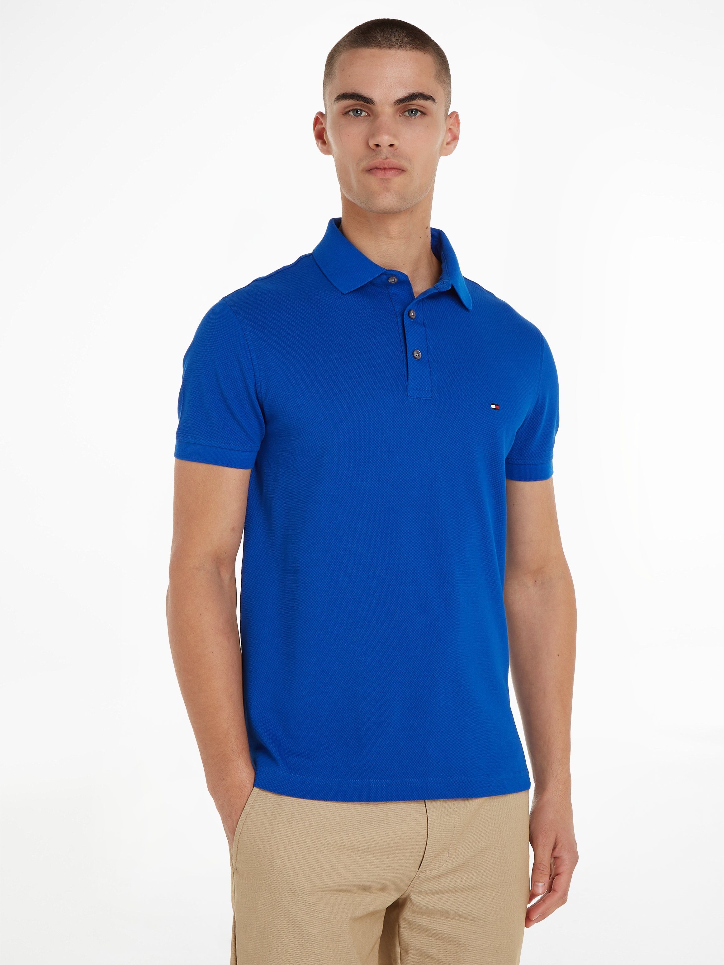 Tommy Hilfiger Poloshirt 1985 SLIM POLO van iets gestructureerd piqué