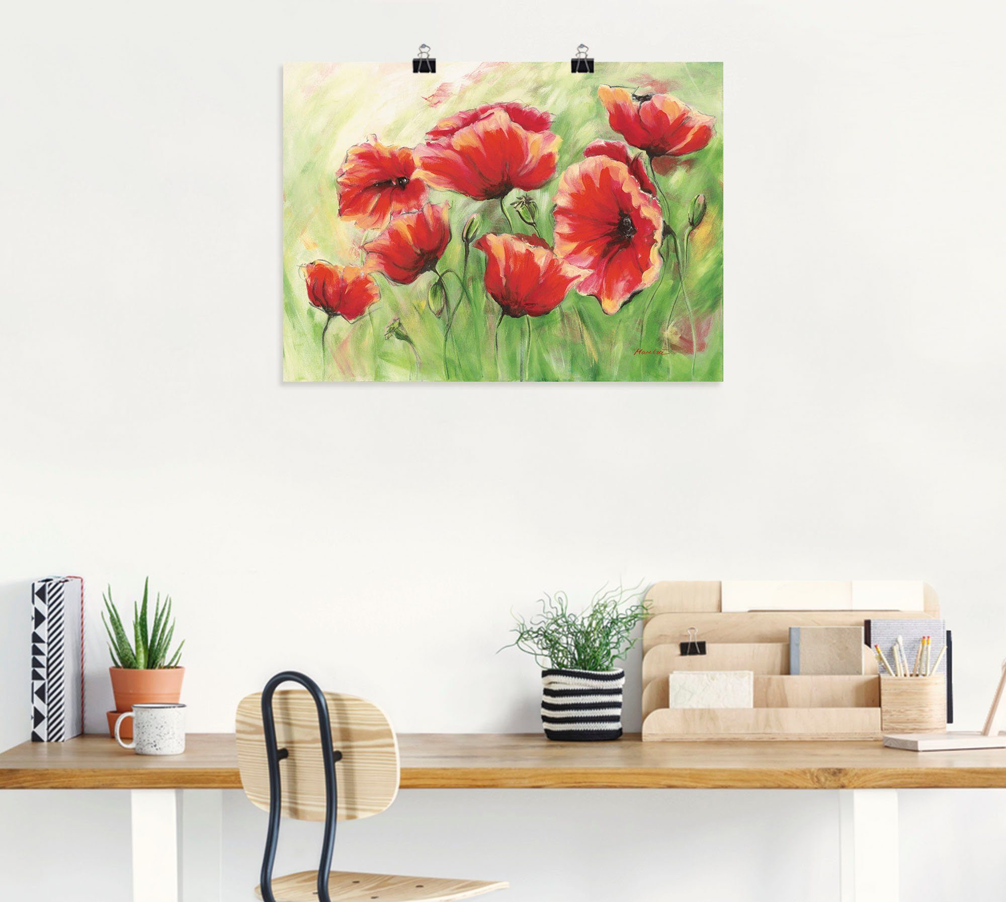 Artland Artprint Rode klaprozen II als artprint op linnen, poster in verschillende formaten maten