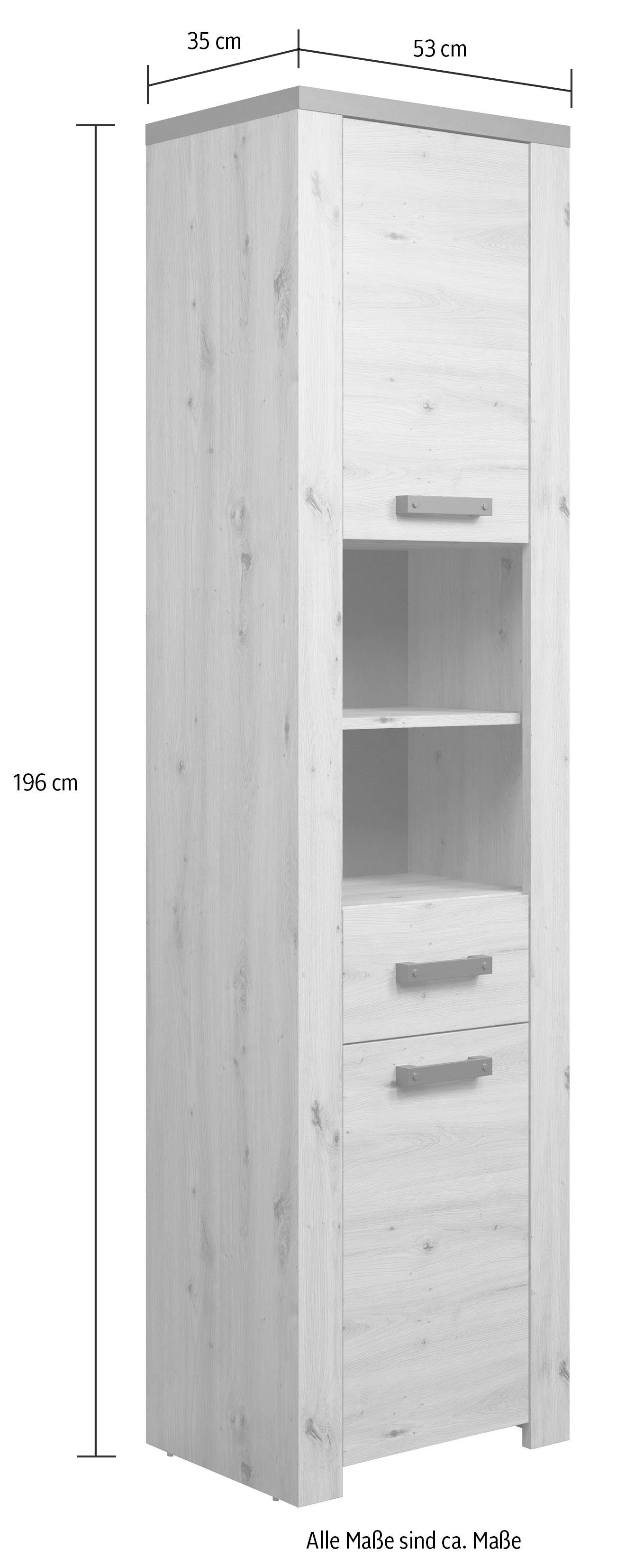 Home affaire Badkamerset Ambres Badkamermeubels in matte echt houtlook - afmetingen (B/D/H) 215/35/196 cm (4-delig)