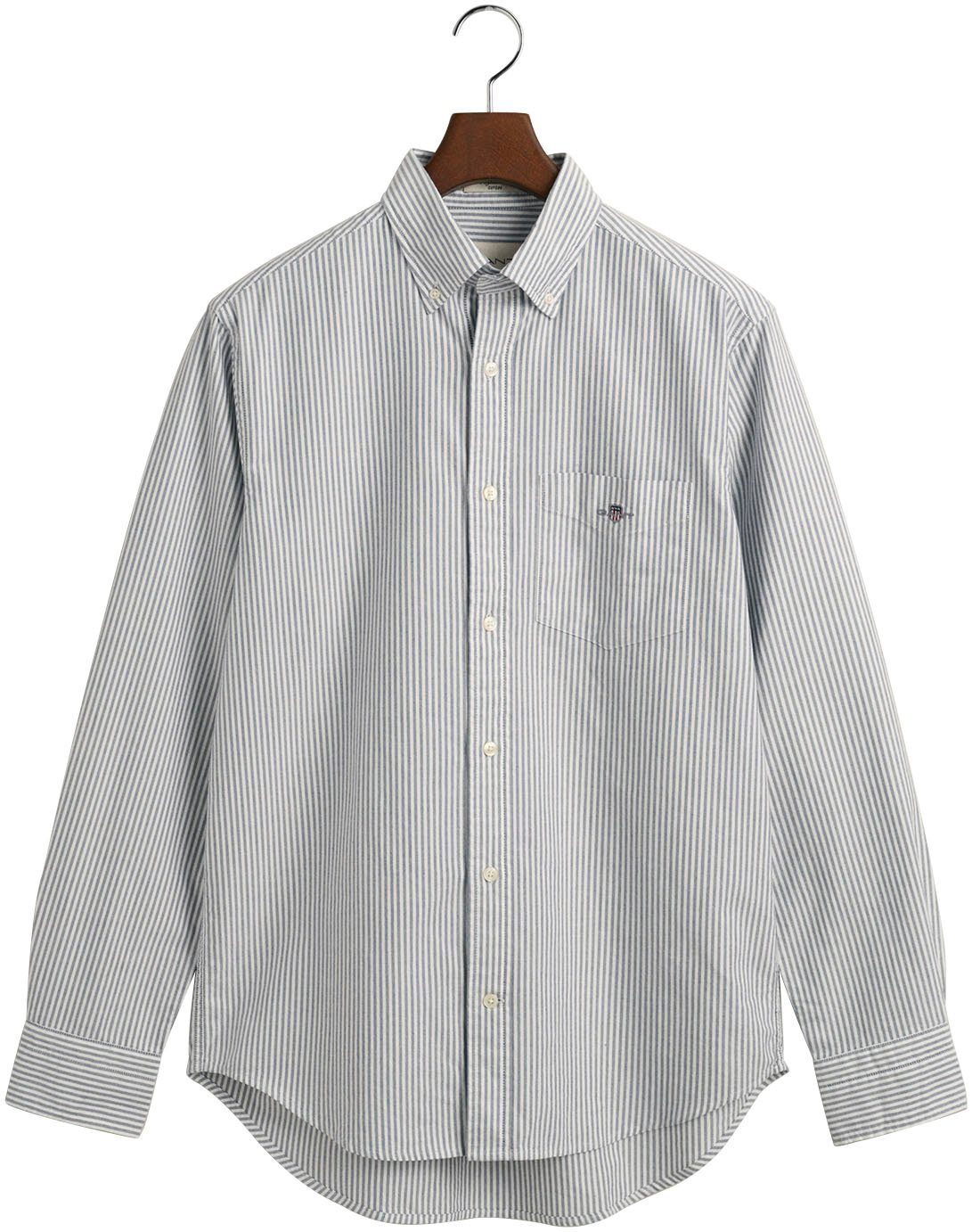 Gant Overhemd met lange mouwen Regular fit Oxford overhemd gestructureerd duurzaam dikker gestreept