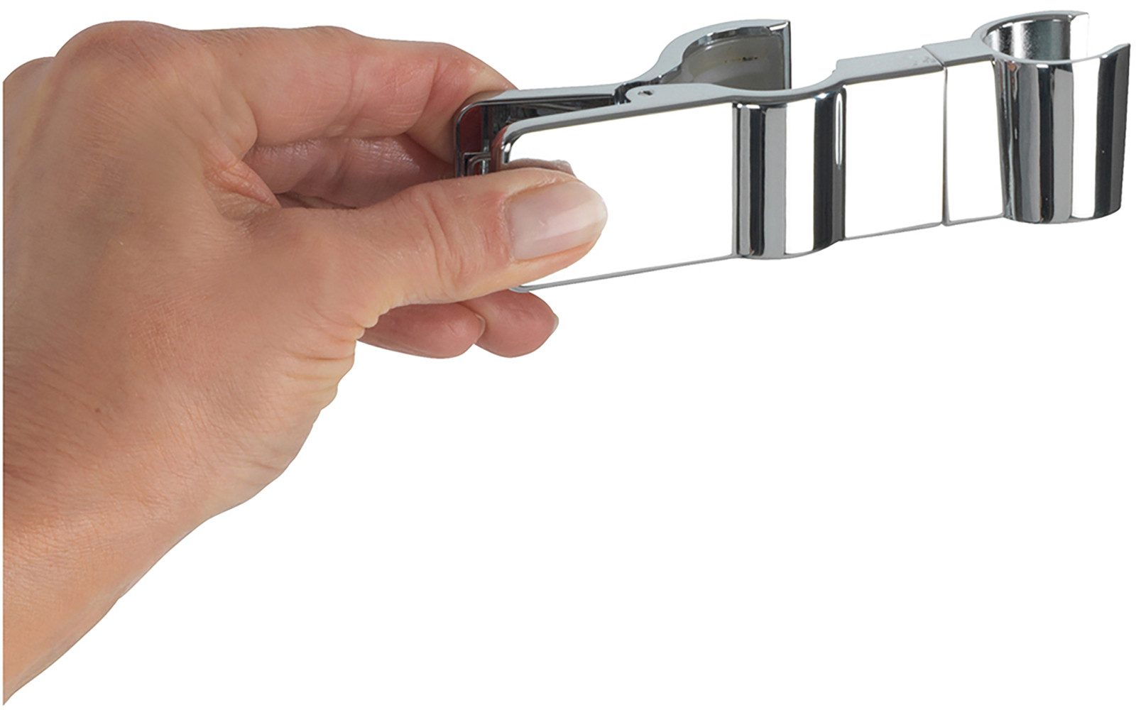 WENKO Douchehouder Douchkophouder metaal chroom Universele handdouchehouder om te klemmen, voor stangen met Ø 19-25 mm