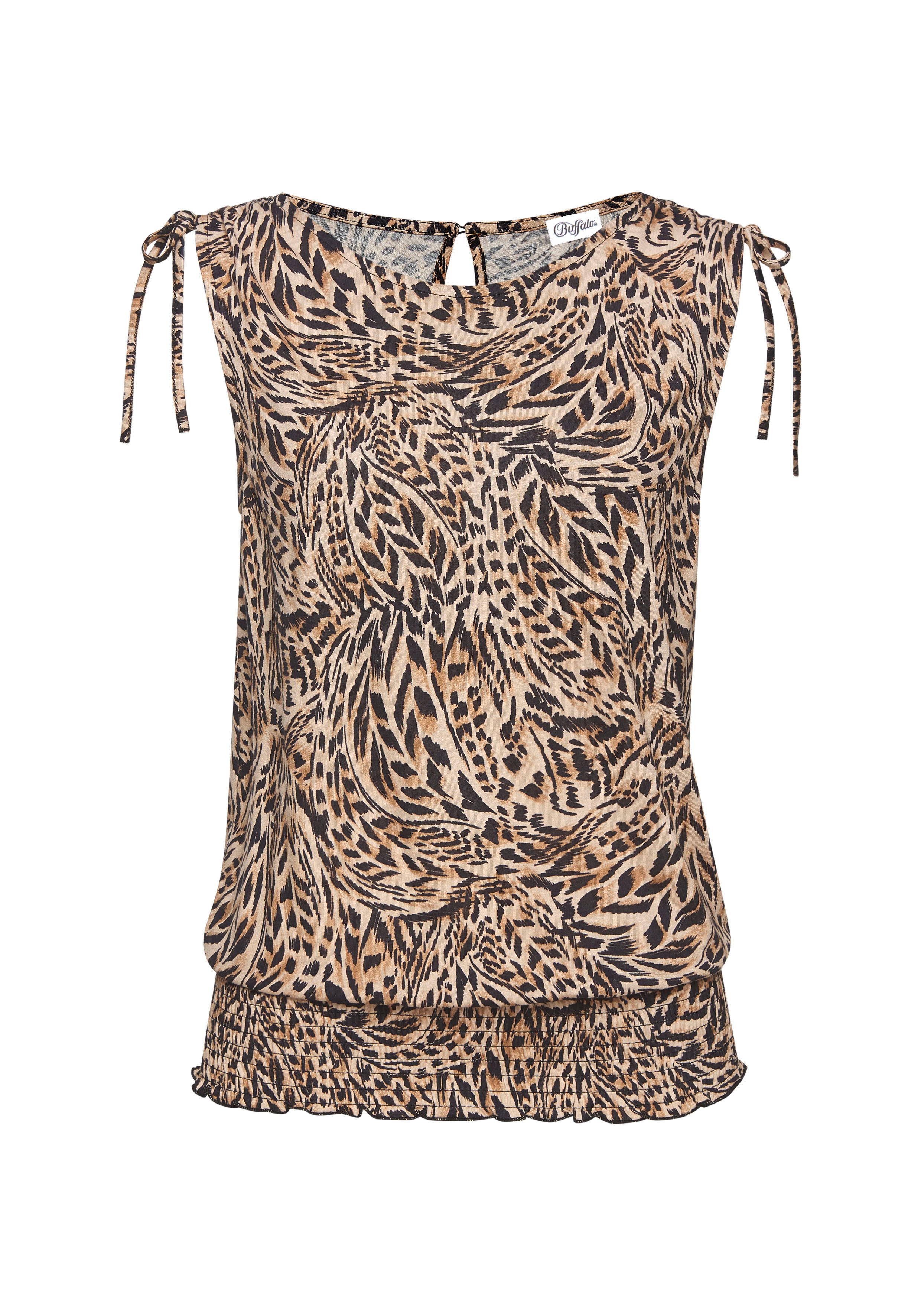 Buffalo Shirttop met sierbanden op de schouder, zomers dames top