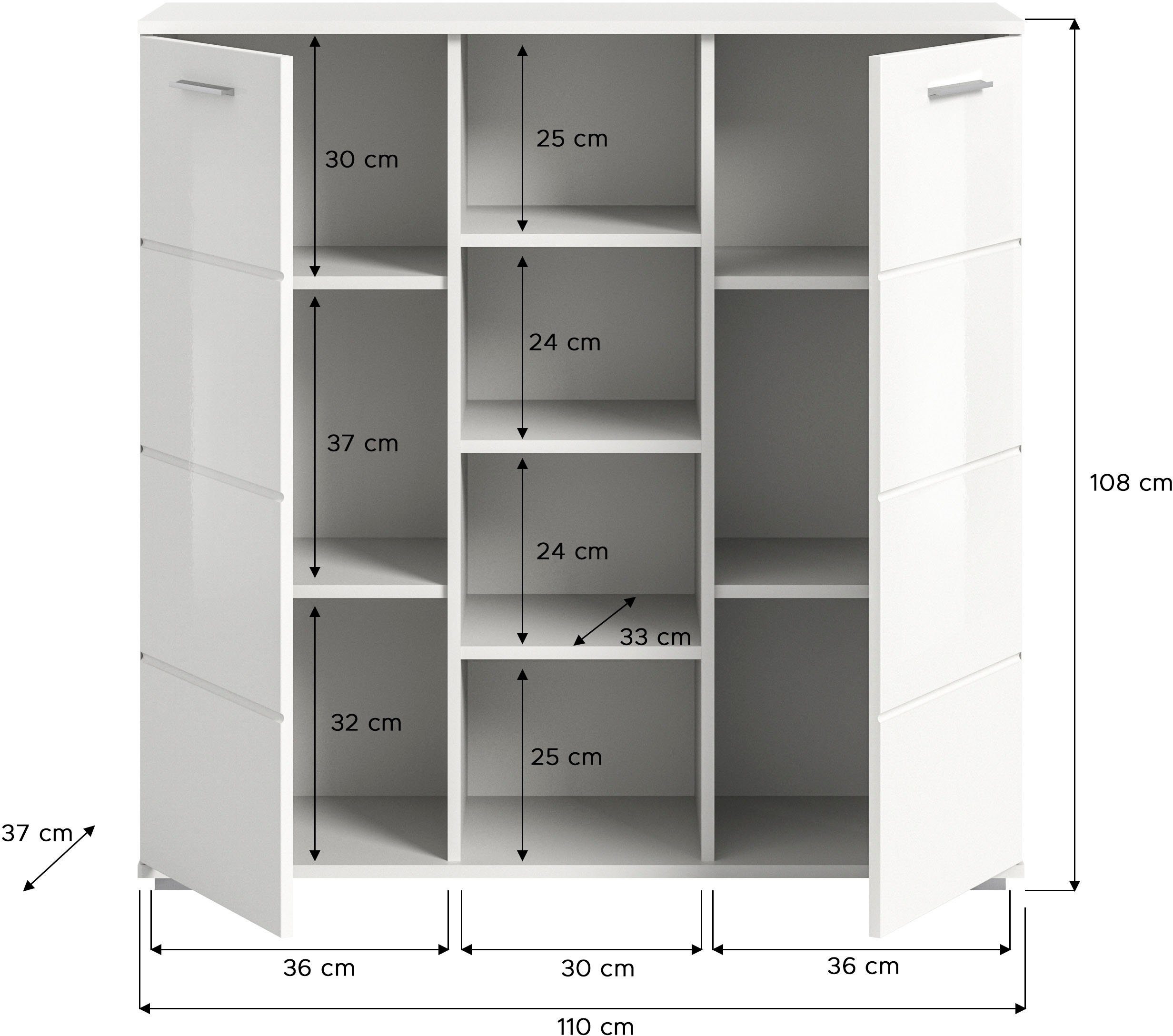 INOSIGN Halmeubelset Valge, Breedte 180 cm inclusief 15 cm typeafstand, 3-delig Set, bestaande uit: (3-delig)
