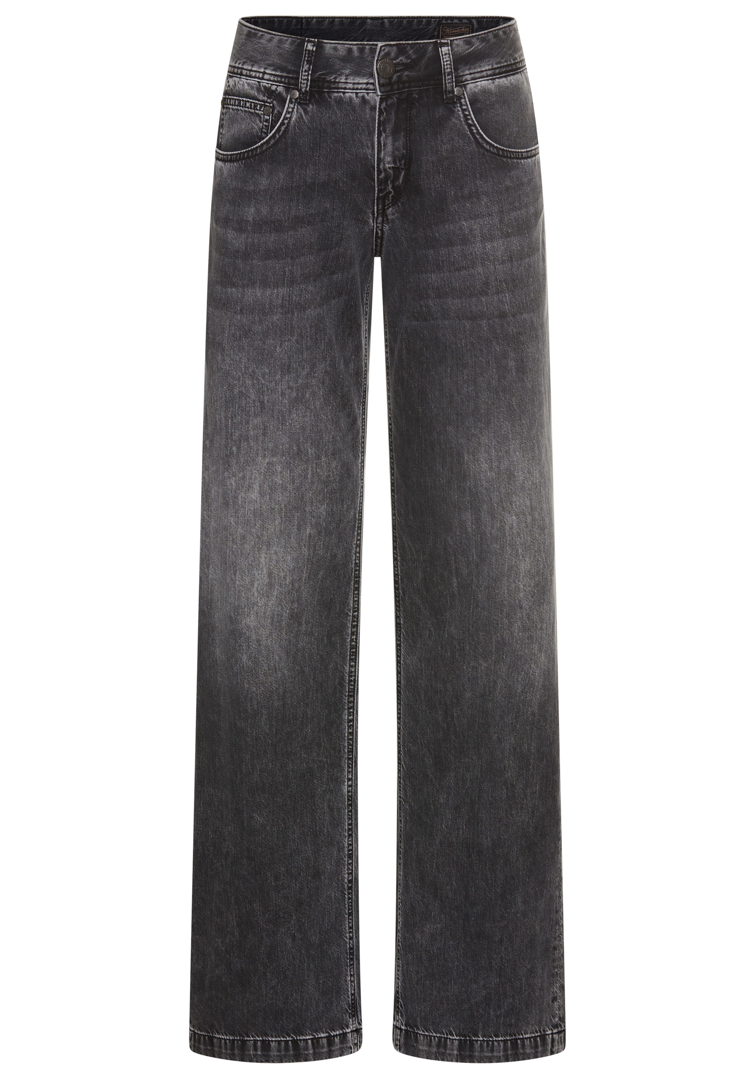 Herrlicher 5-pocket jeans Edna Denim Black met uitlopende pijpen