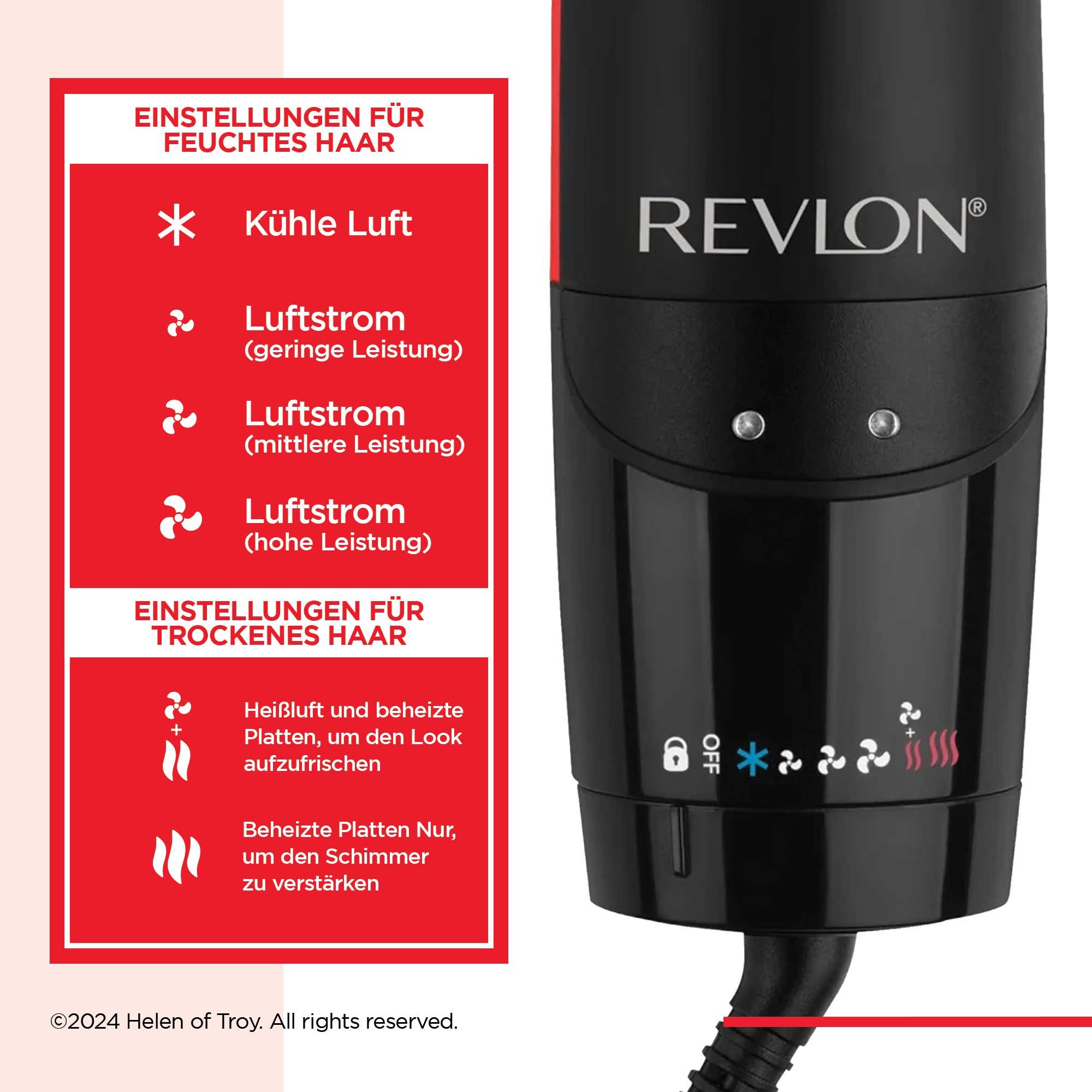 Revlon Hetelucht stijltang ONE-STEP™ Air Straight. 2-IN-1-DROGER EN LUCHTSTIJLTANG - RVDR5330E