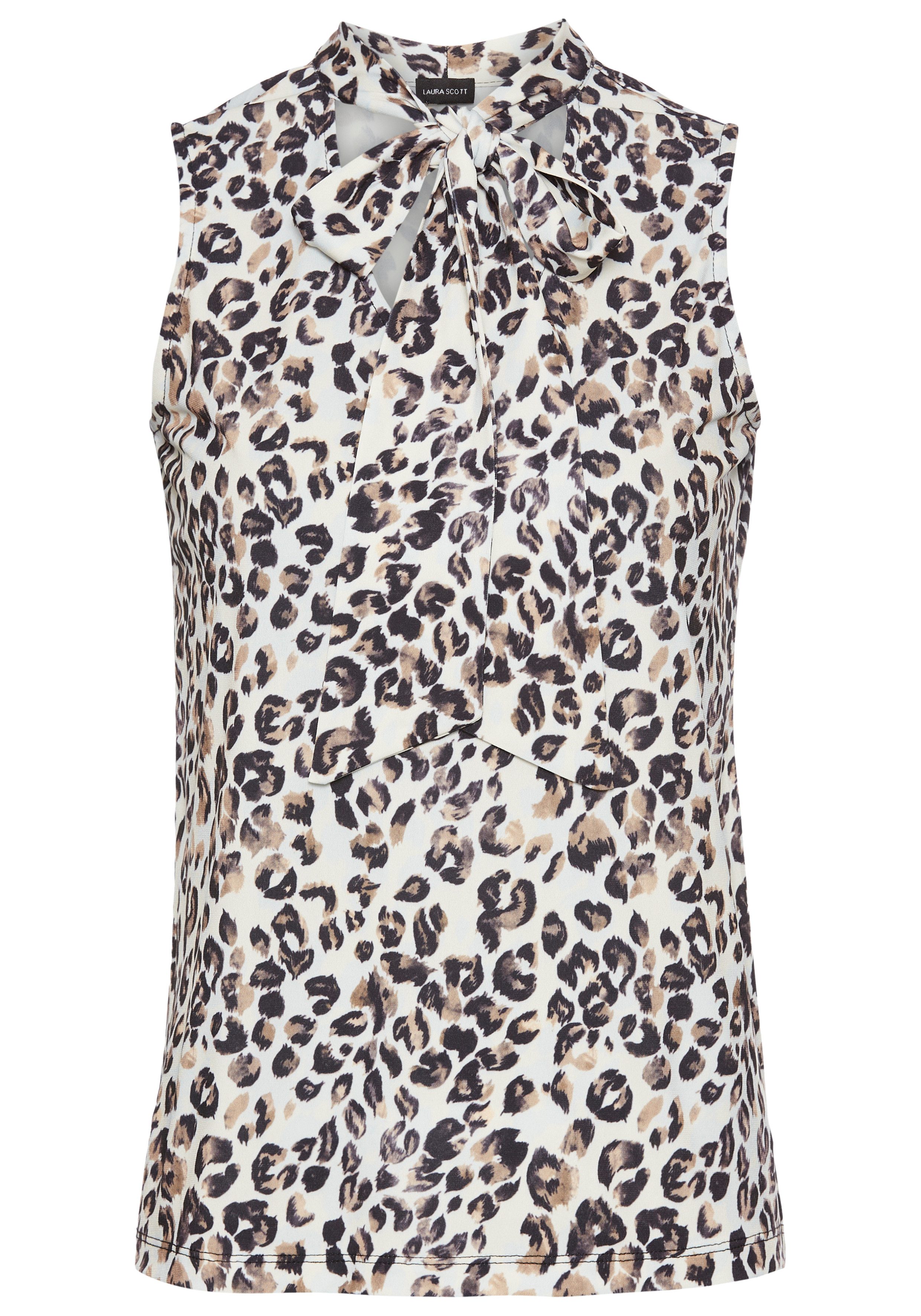 Laura Scott Shirttop in luipaardlook met brede strikband - nieuwe collectie