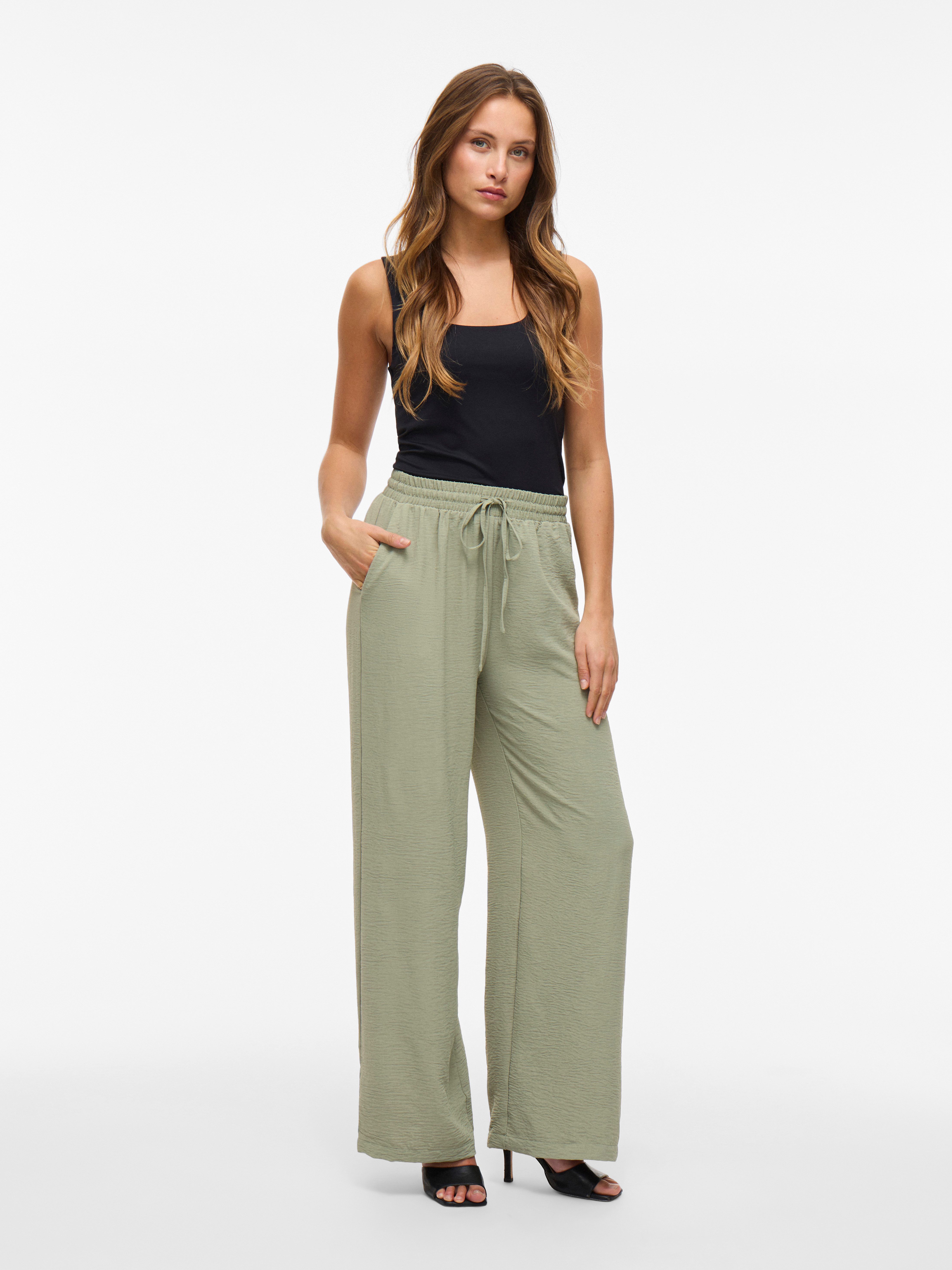 Vila Comfortbroek VIJOSA HW WIDE PANTS - NOOS