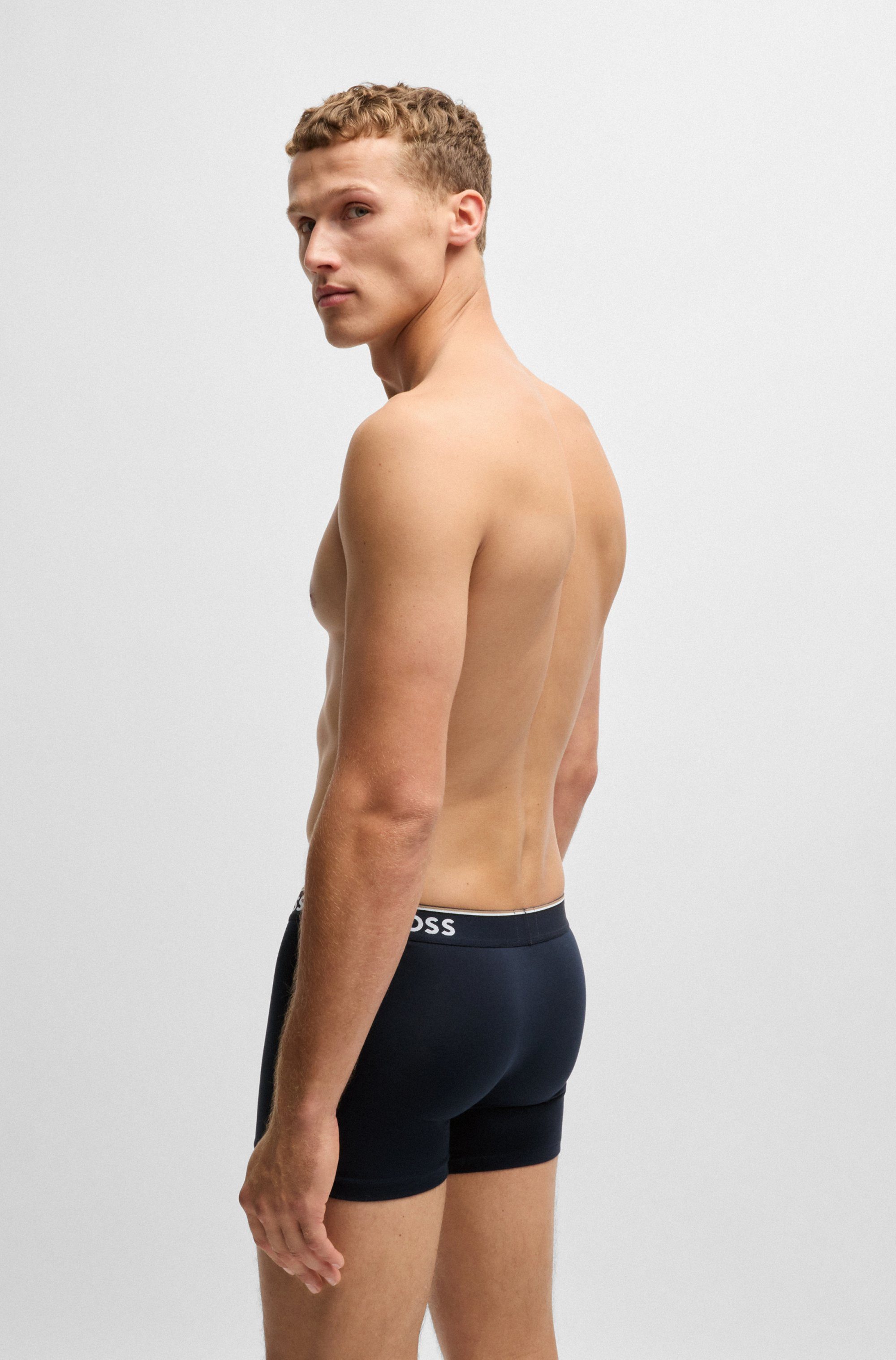 BOSS Lange boxershort BRIEF 3 PACK met in kleur bijpassende weefband (3 stuks)