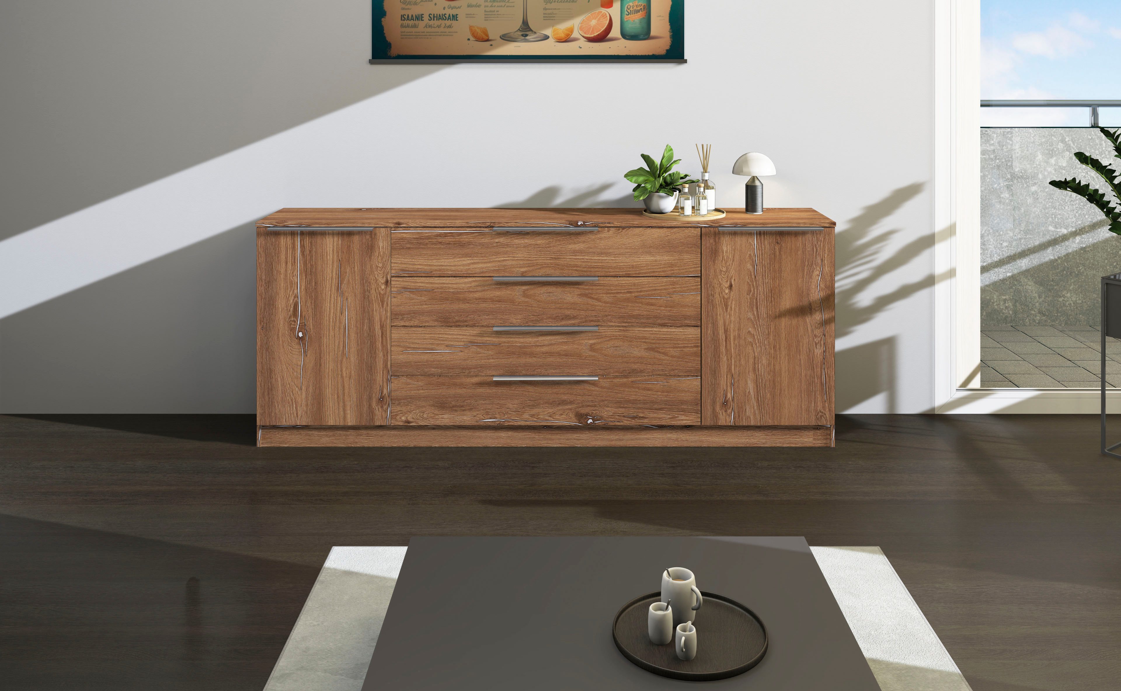 borchardt Möbel Kast Oliva Breedte 200 cm, met 4 lades