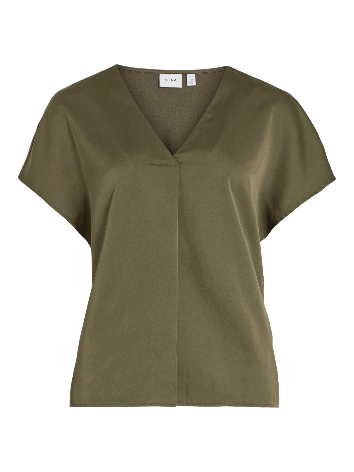 Vila Shirt met V-hals VIELLETTE V-NECK S S SATIN TOP NOOS