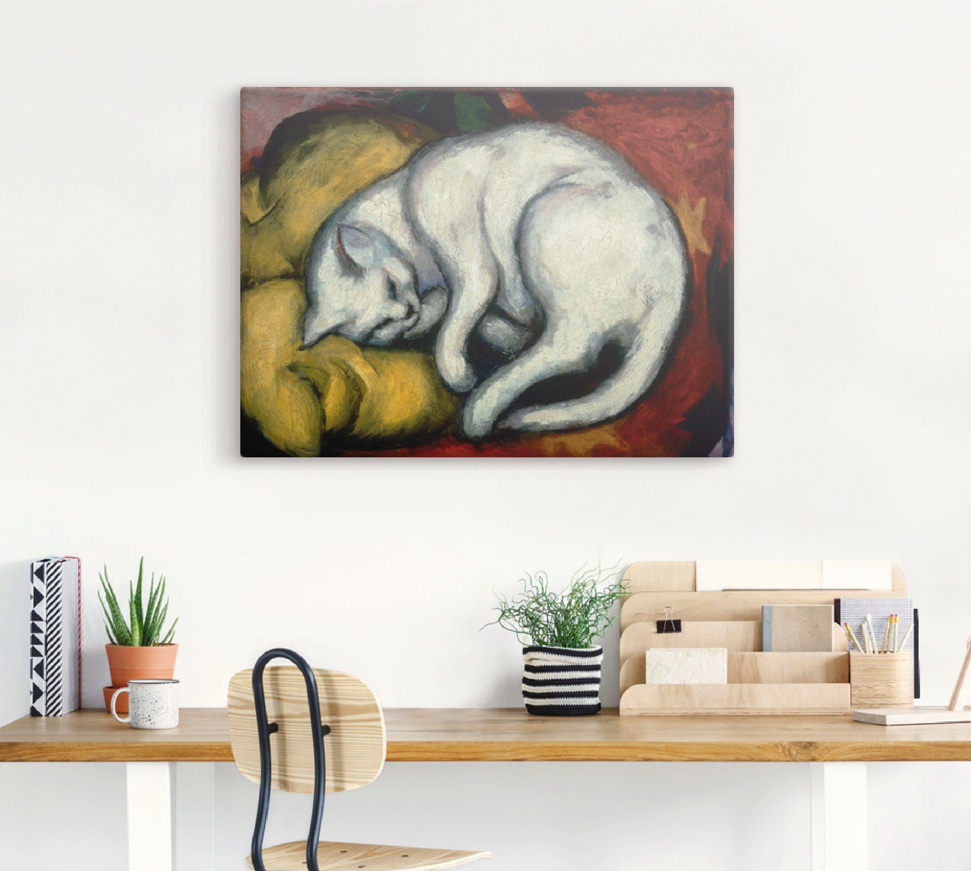 Artland Artprint De witte kat. 1912 als artprint van aluminium, artprint voor buiten, artprint op linnen, poster in verschillende maten. maten