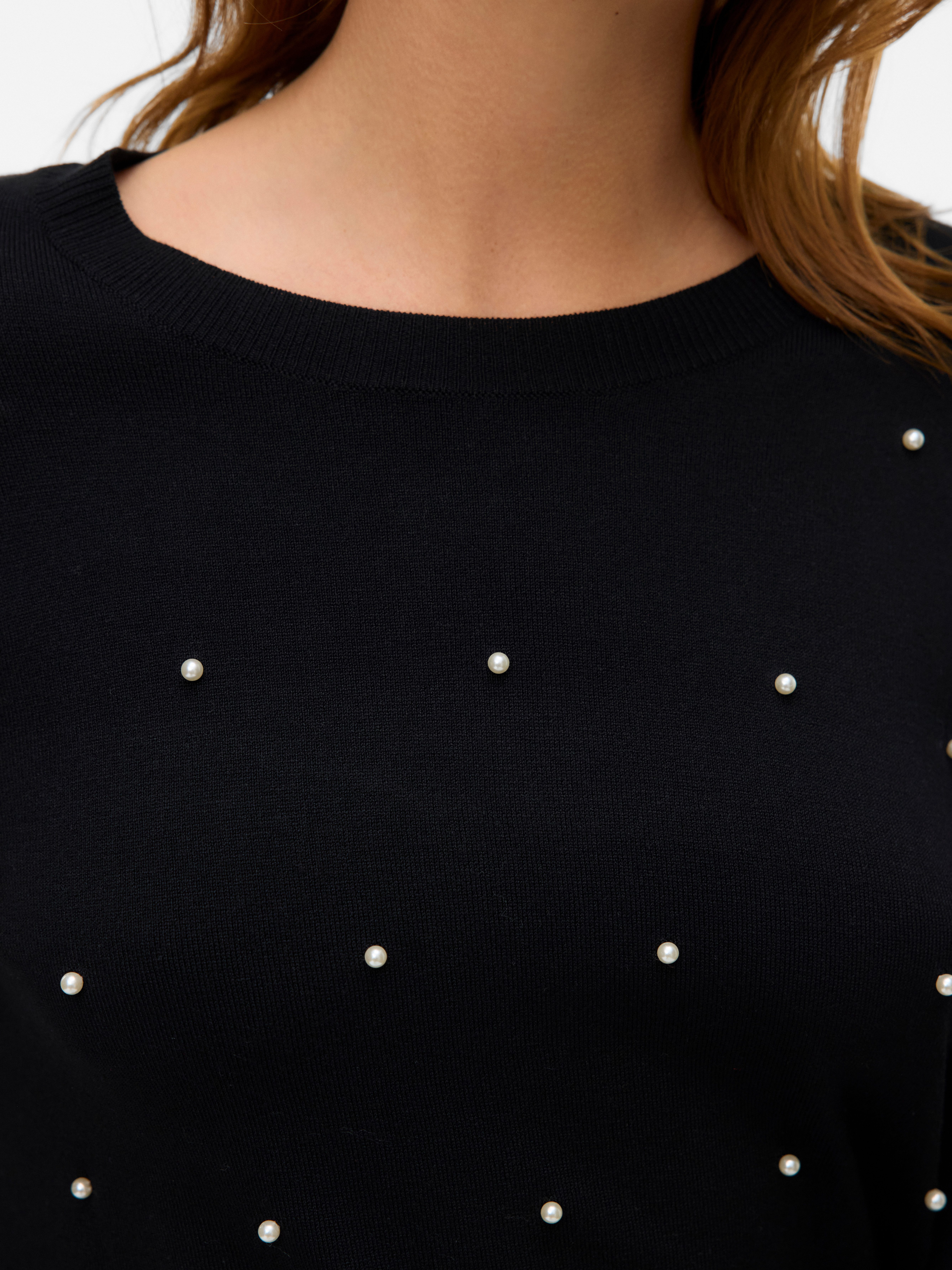 Vero Moda Trui met ronde hals VMGLORY PEARL LS O-NECK PULLOVER BOO