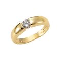 firetti zilveren ring open ring-look, glanzend verguld, klassiek met zirkoon goud