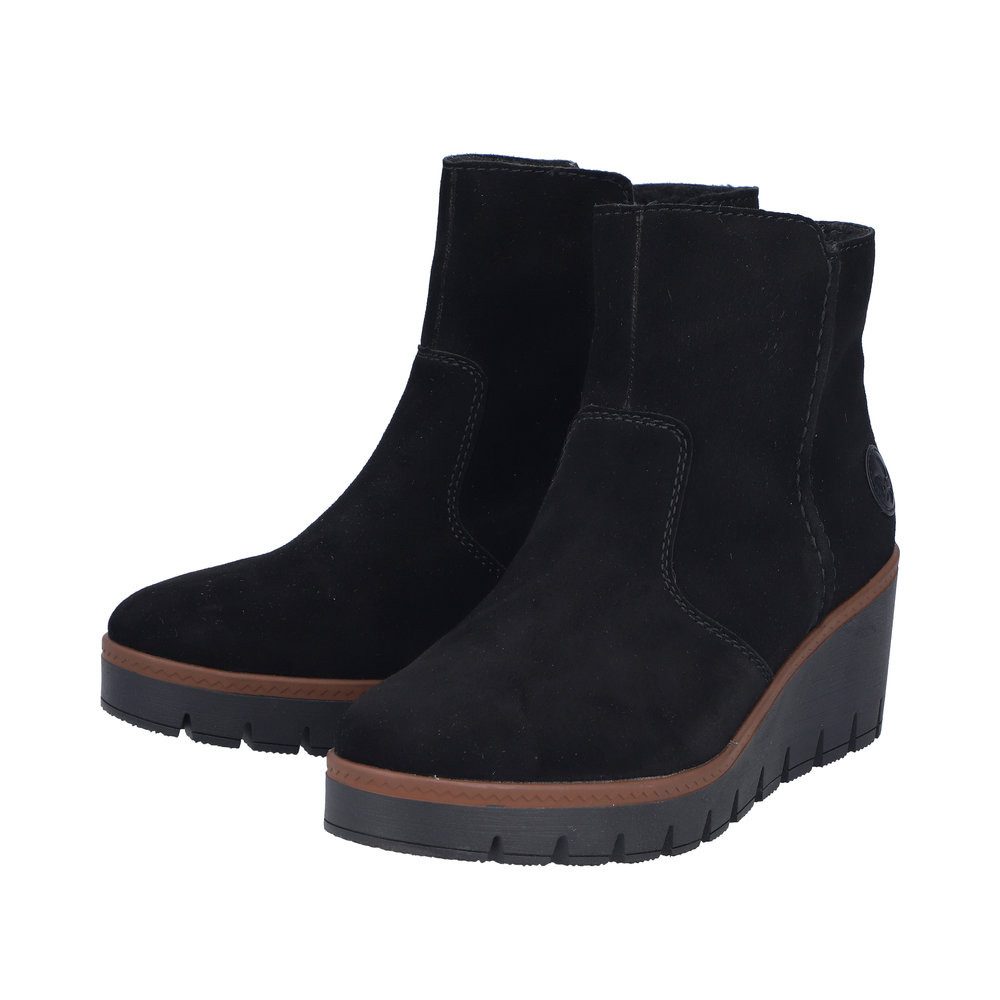 Rieker Winterlaarsjes , wedge boots, basic enkellaars met binnenrits, smalle vorm